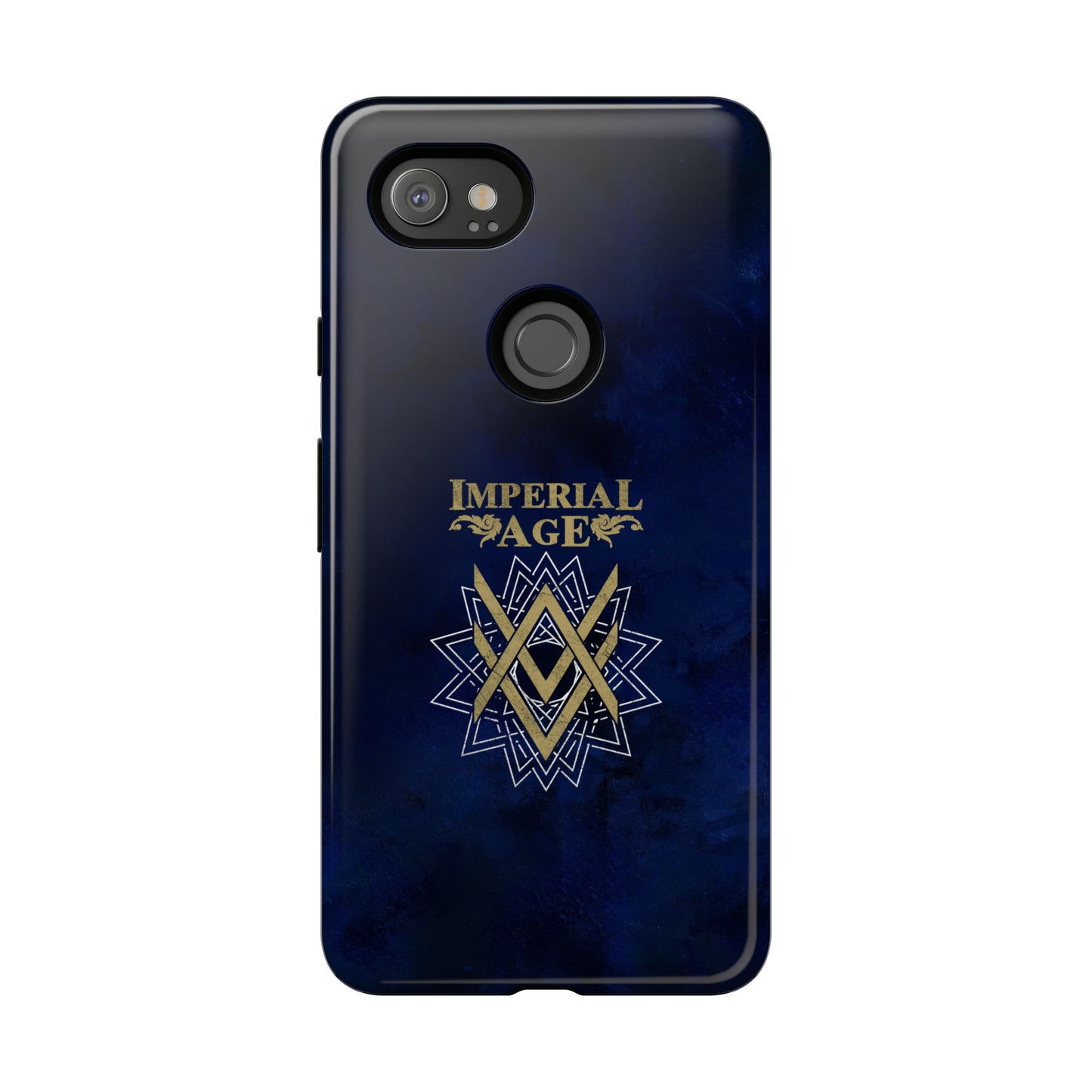 SUMMER COLLECTION - Tough Google Pixel Case Navy (Gold-White Print)