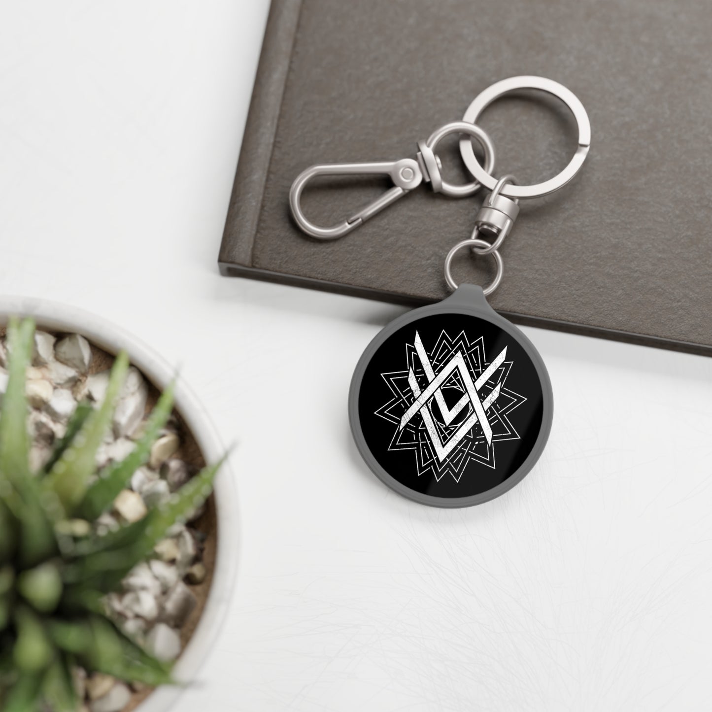 SUMMER COLLECTION - Keyring Tag Black (White Print)