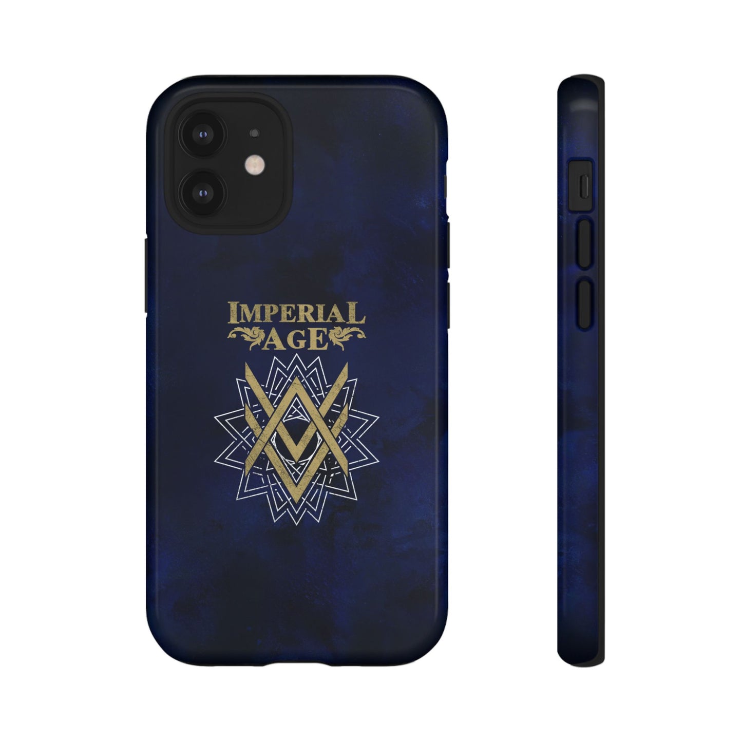 SUMMER COLLECTION - Tough iPhone Case Navy (Gold-White Print)