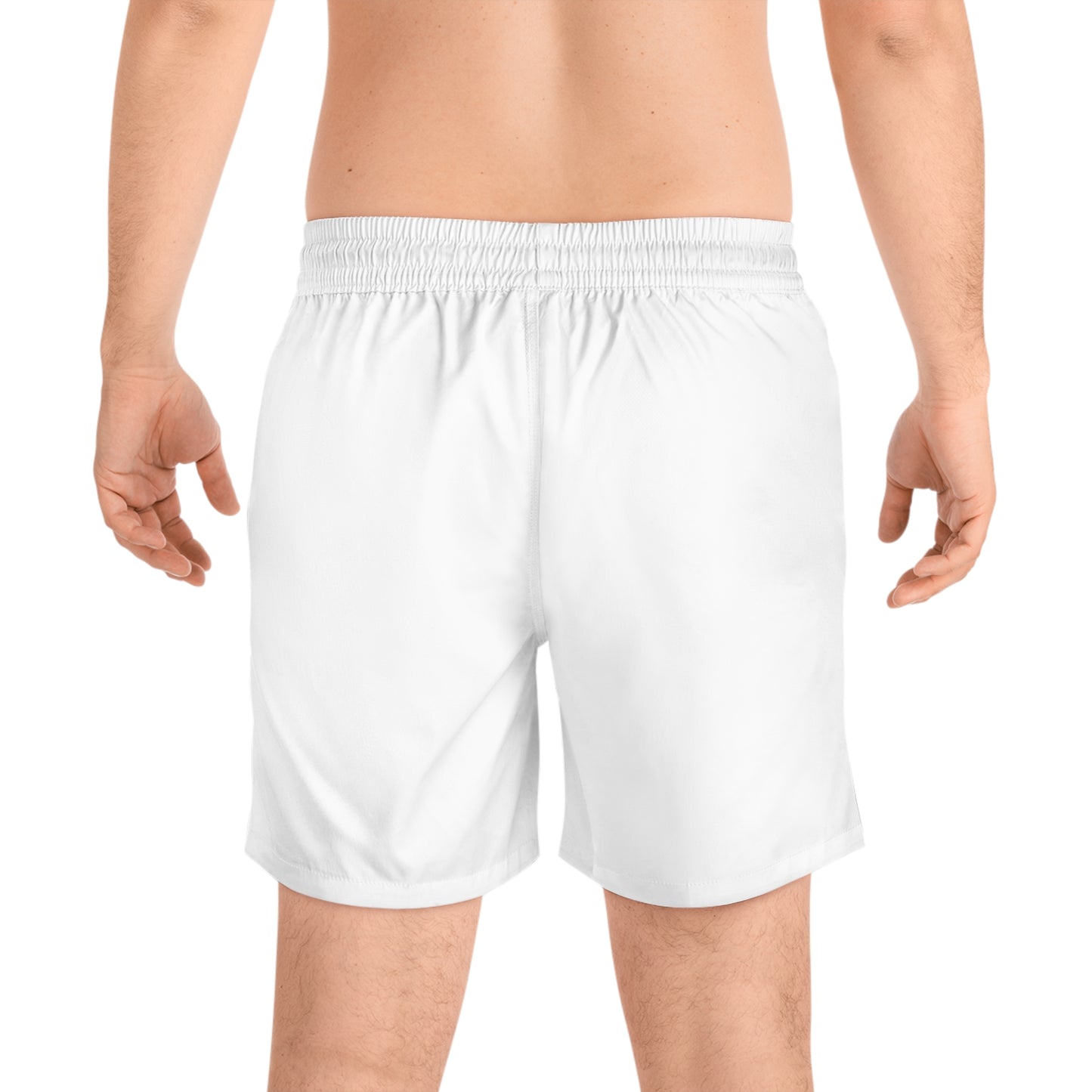 SUMMER COLLECTION - Men's Swim Shorts White (Gold-Black Print)