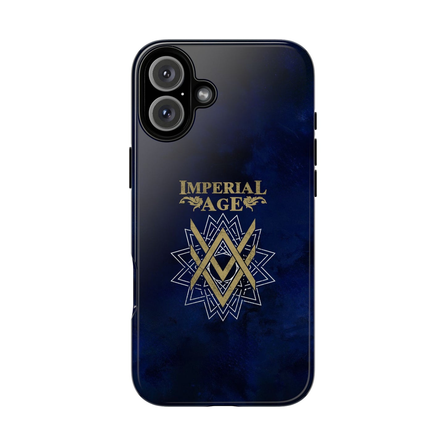 SUMMER COLLECTION - Tough iPhone Case Navy (Gold-White Print)