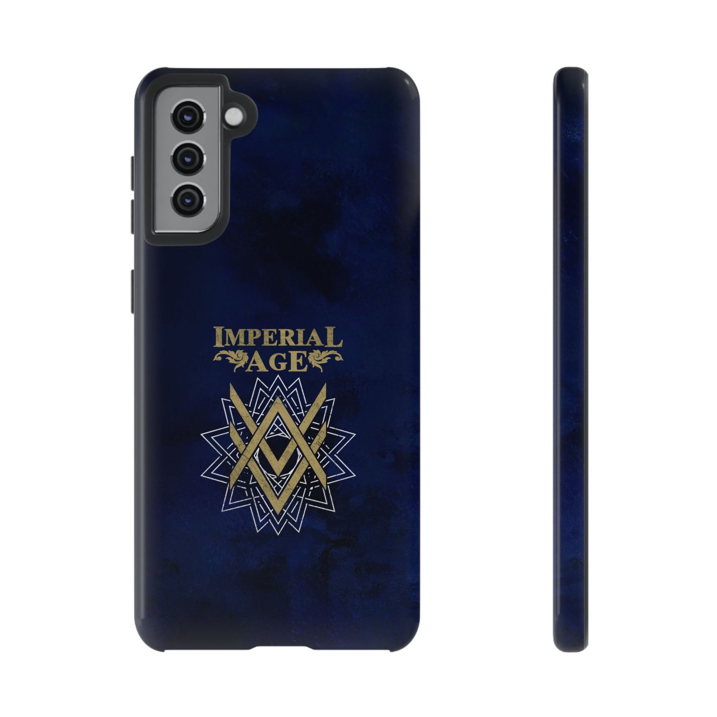 SUMMER COLLECTION - Tough Samsung Galaxy Case Navy (Gold-White Print)