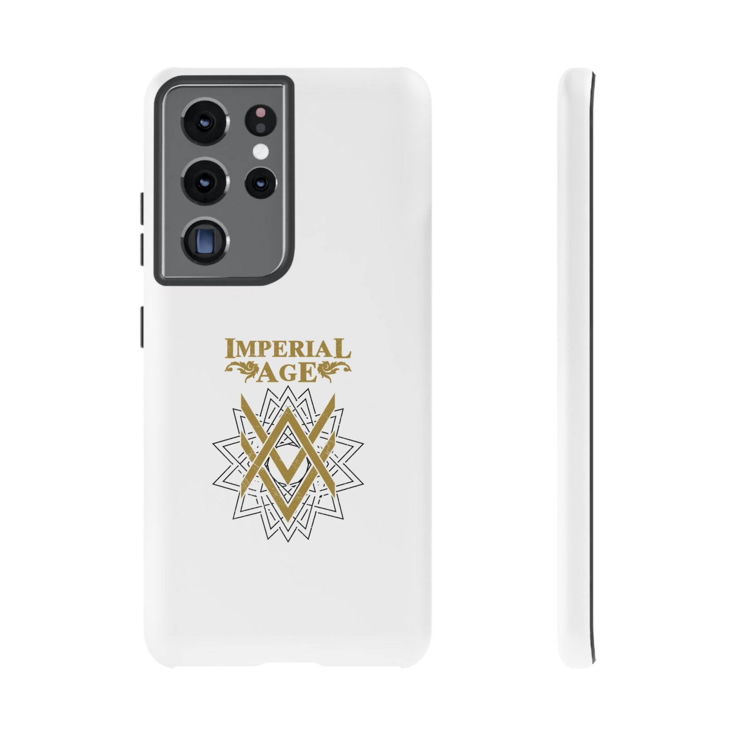 SUMMER COLLECTION - Tough Samsung Galaxy Case White (Gold-Black Print)