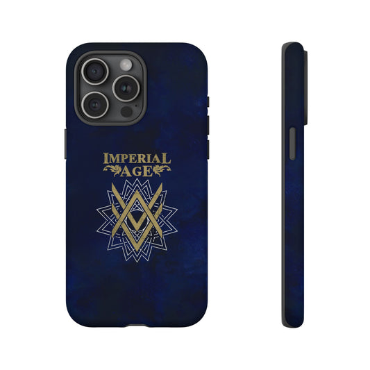 SUMMER COLLECTION - Tough iPhone Case Navy (Gold-White Print)