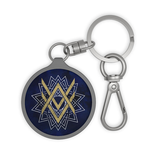 SUMMER COLLECTION - Keyring Tag Navy (Gold-White Print)