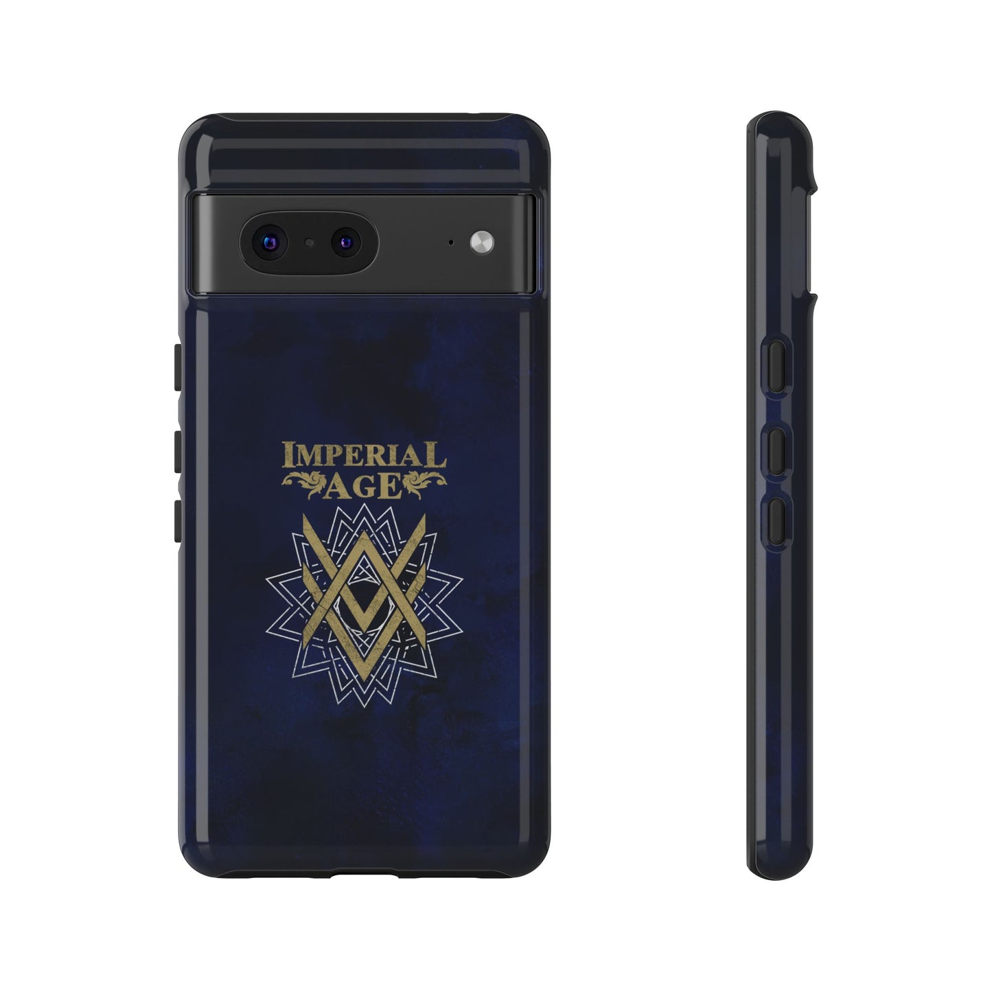 SUMMER COLLECTION - Tough Google Pixel Case Navy (Gold-White Print)
