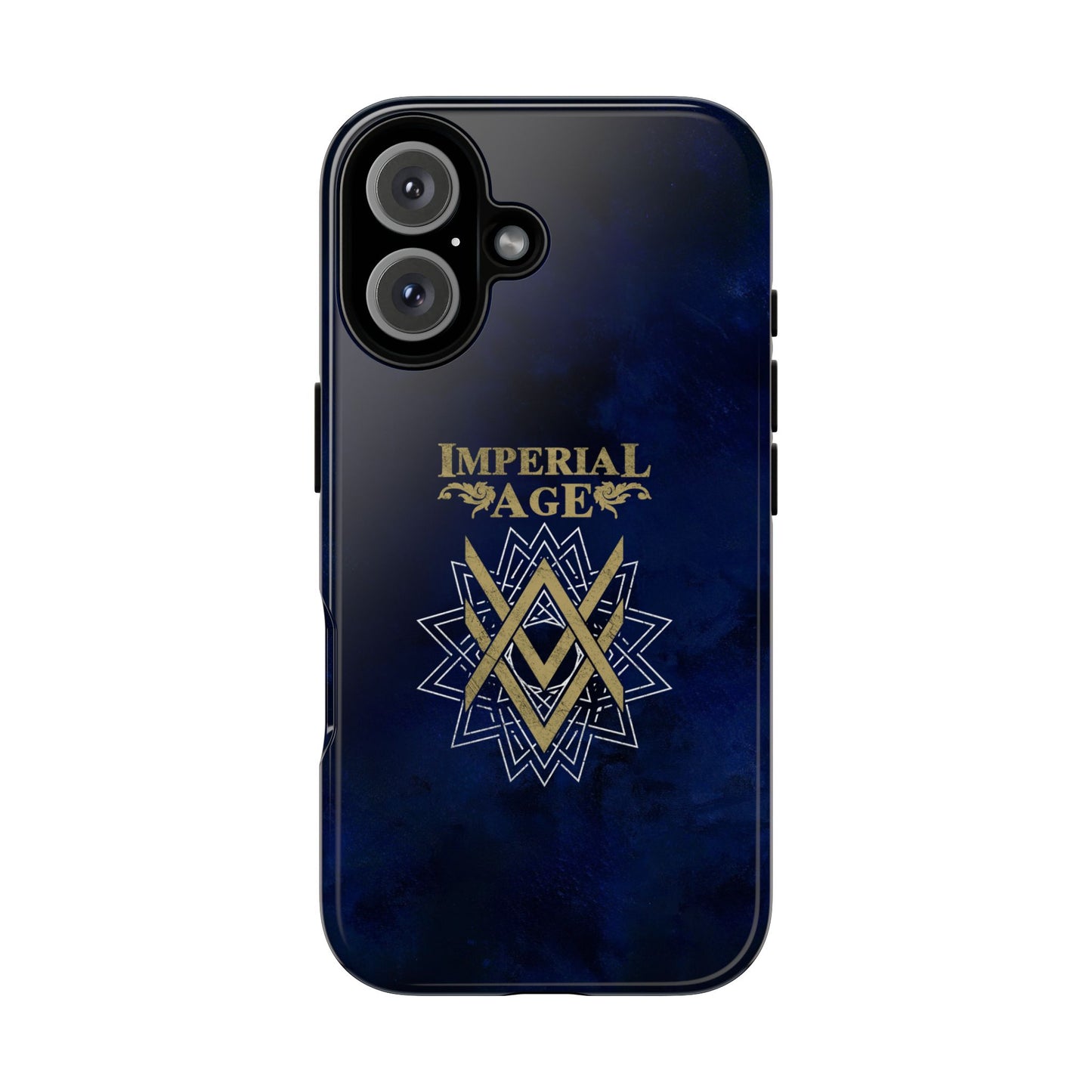 SUMMER COLLECTION - Tough iPhone Case Navy (Gold-White Print)