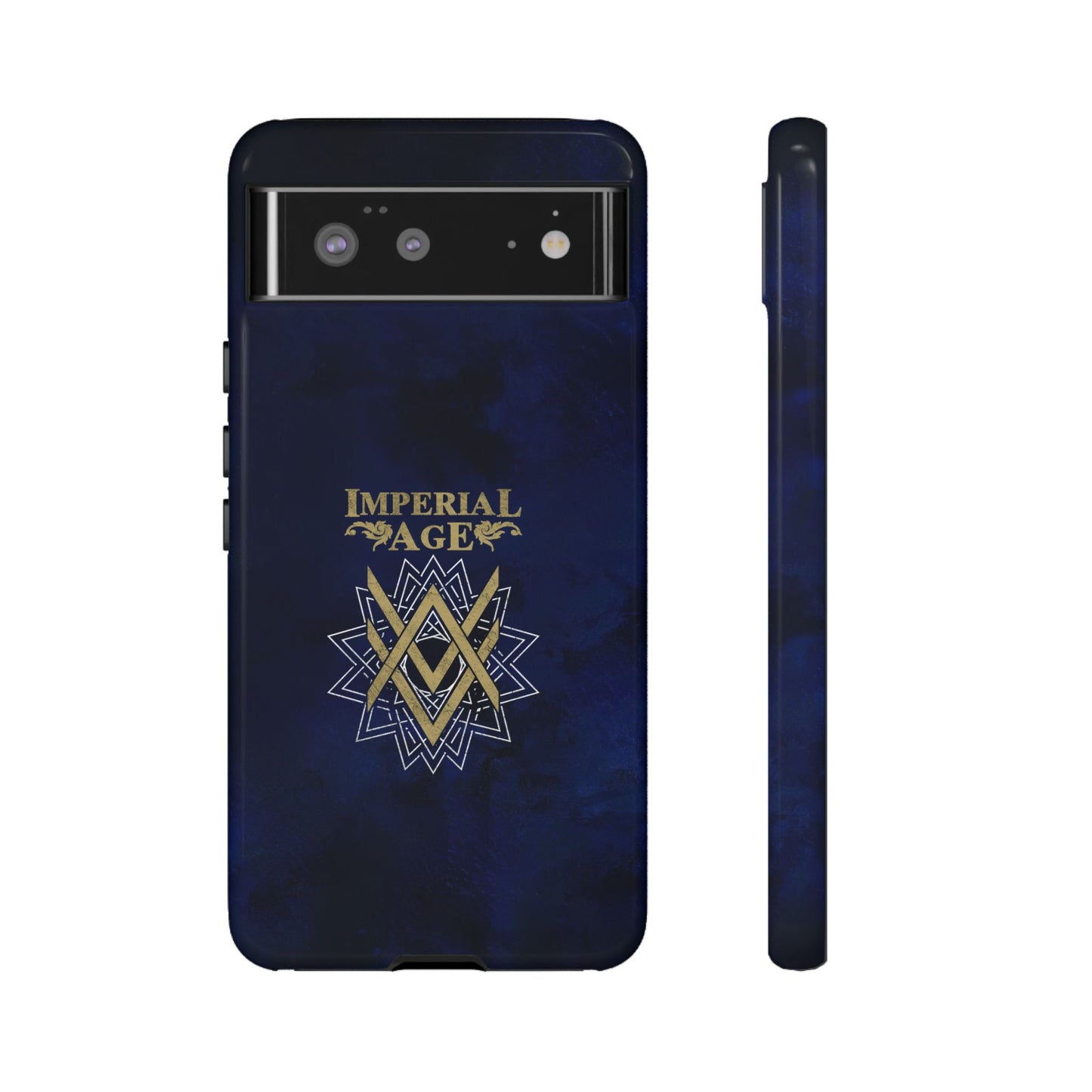 SUMMER COLLECTION - Tough Google Pixel Case Navy (Gold-White Print)