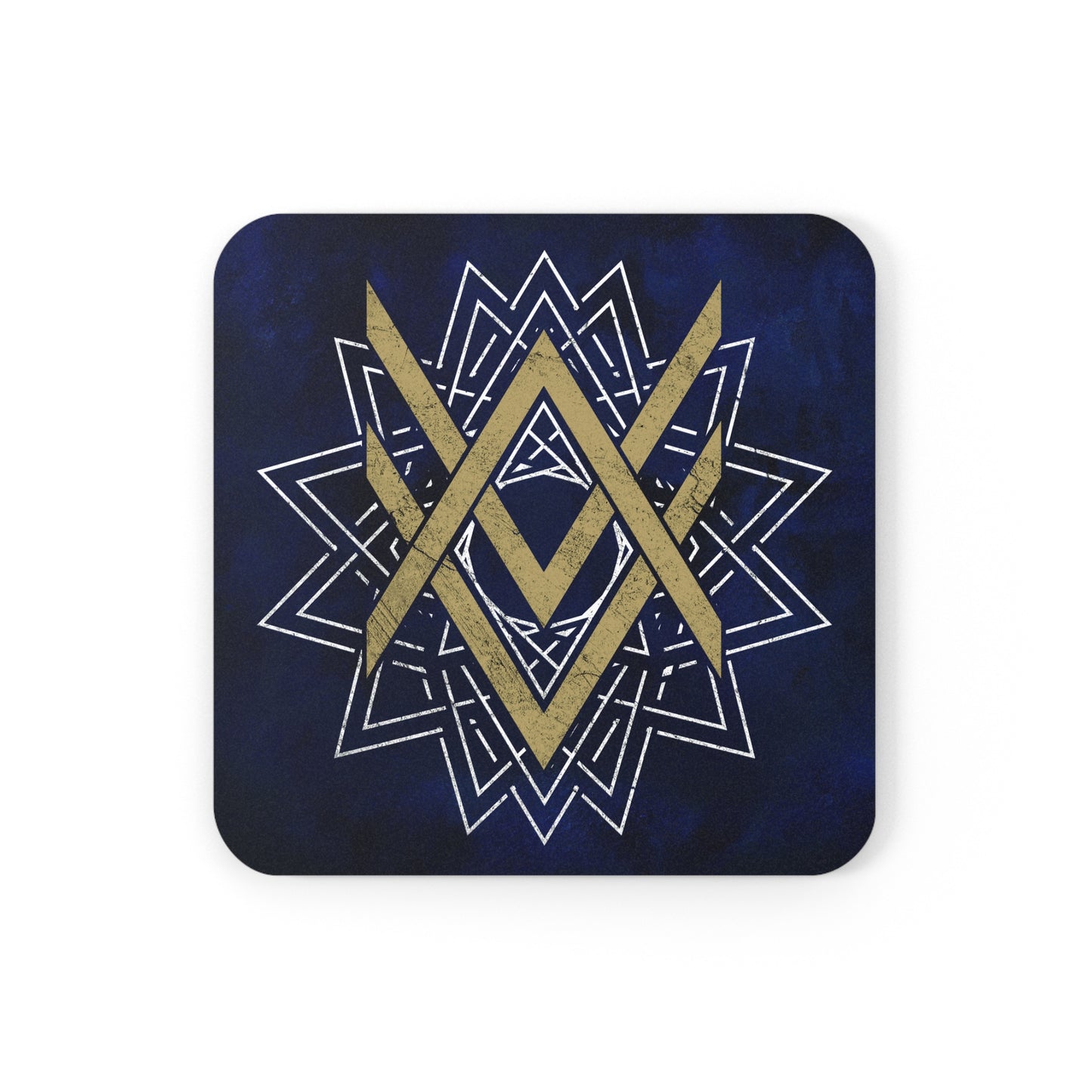 SUMMER COLLECTION - Cork Coaster Navy (Gold-White Print)