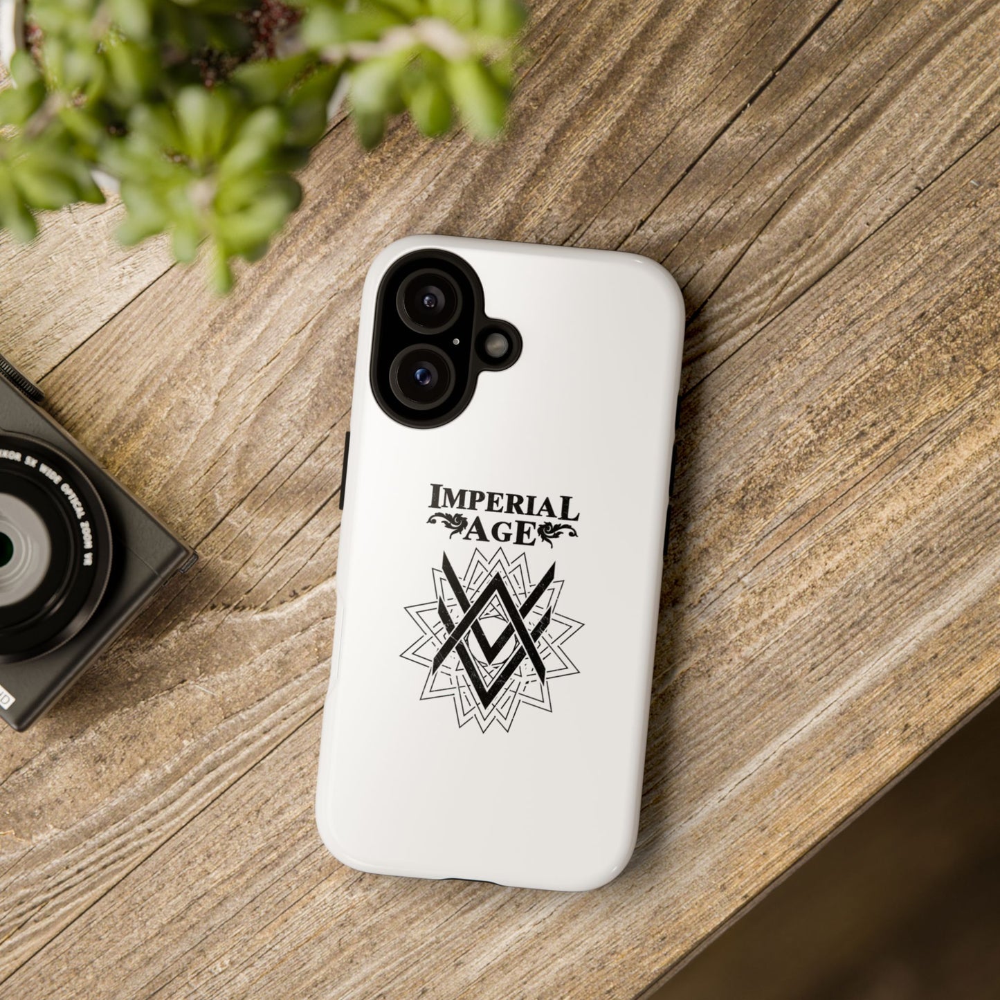 SUMMER COLLECTION - Tough iPhone Case White (Black Print)