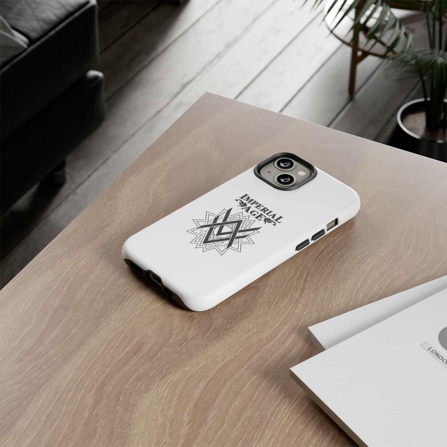SUMMER COLLECTION - Tough iPhone Case White (Black Print)