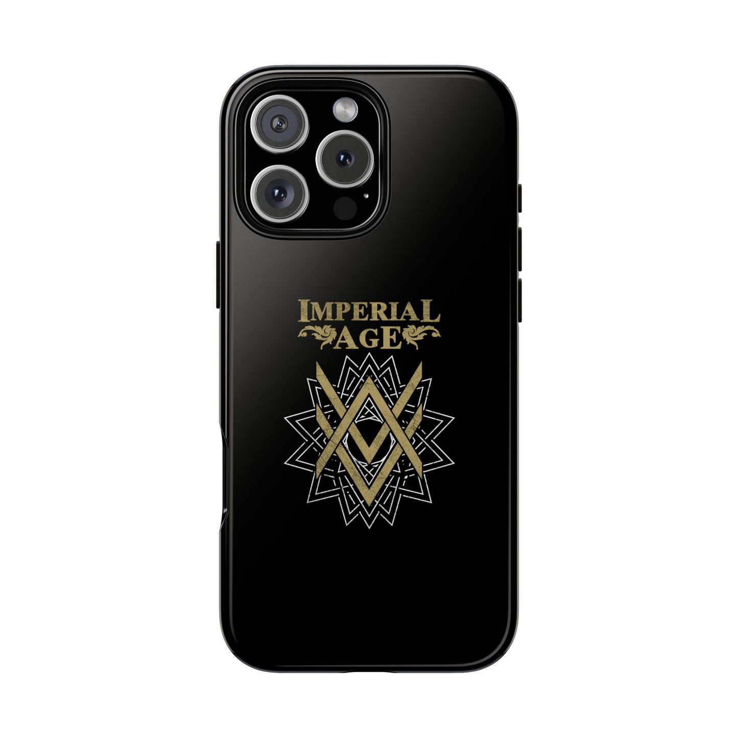 SUMMER COLLECTION - Tough iPhone Case Black (Gold-White Print)