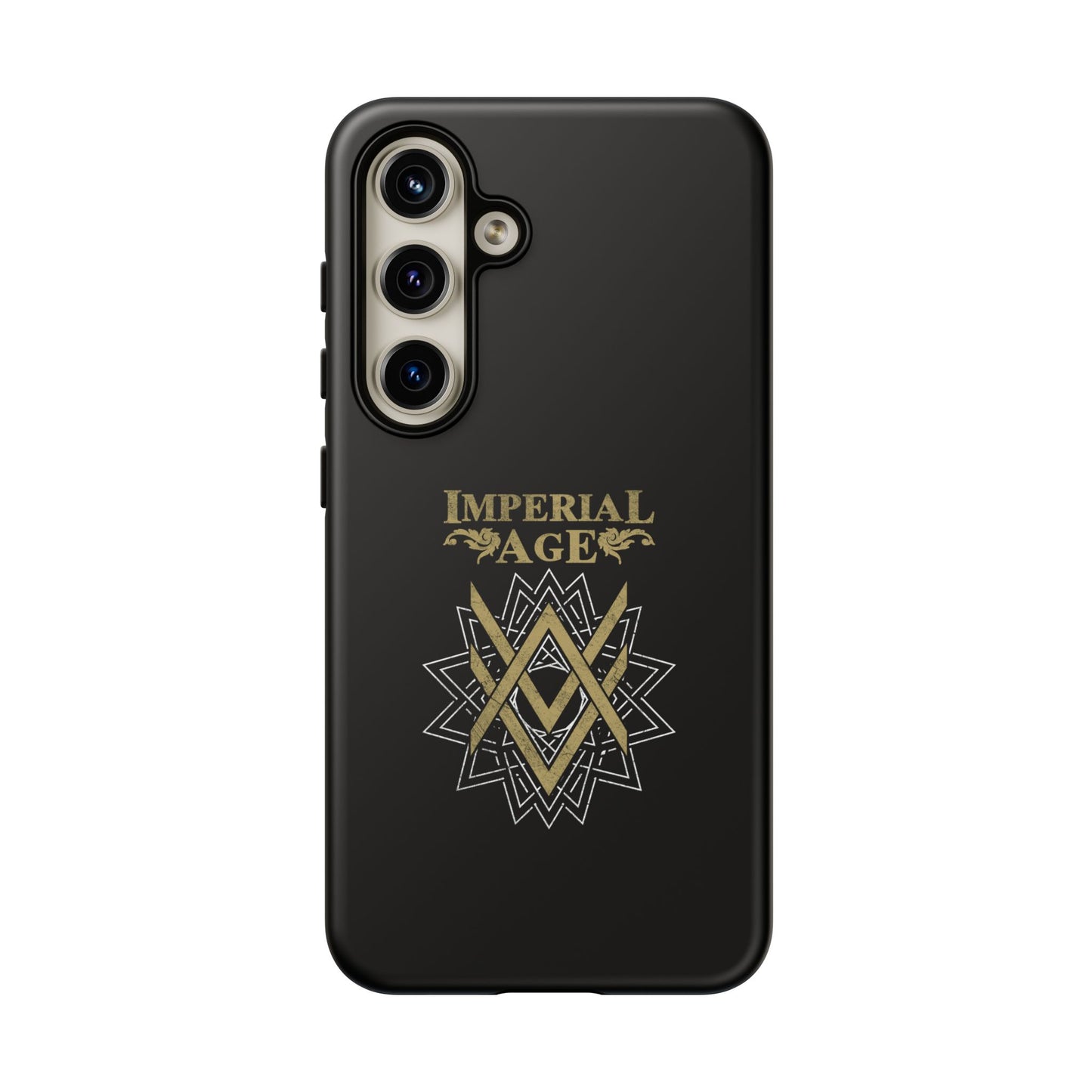 SUMMER COLLECTION - Tough Samsung Galaxy Case Black (Gold-White Print)