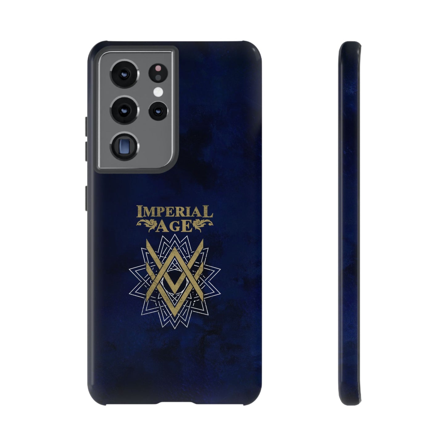 SUMMER COLLECTION - Tough Samsung Galaxy Case Navy (Gold-White Print)