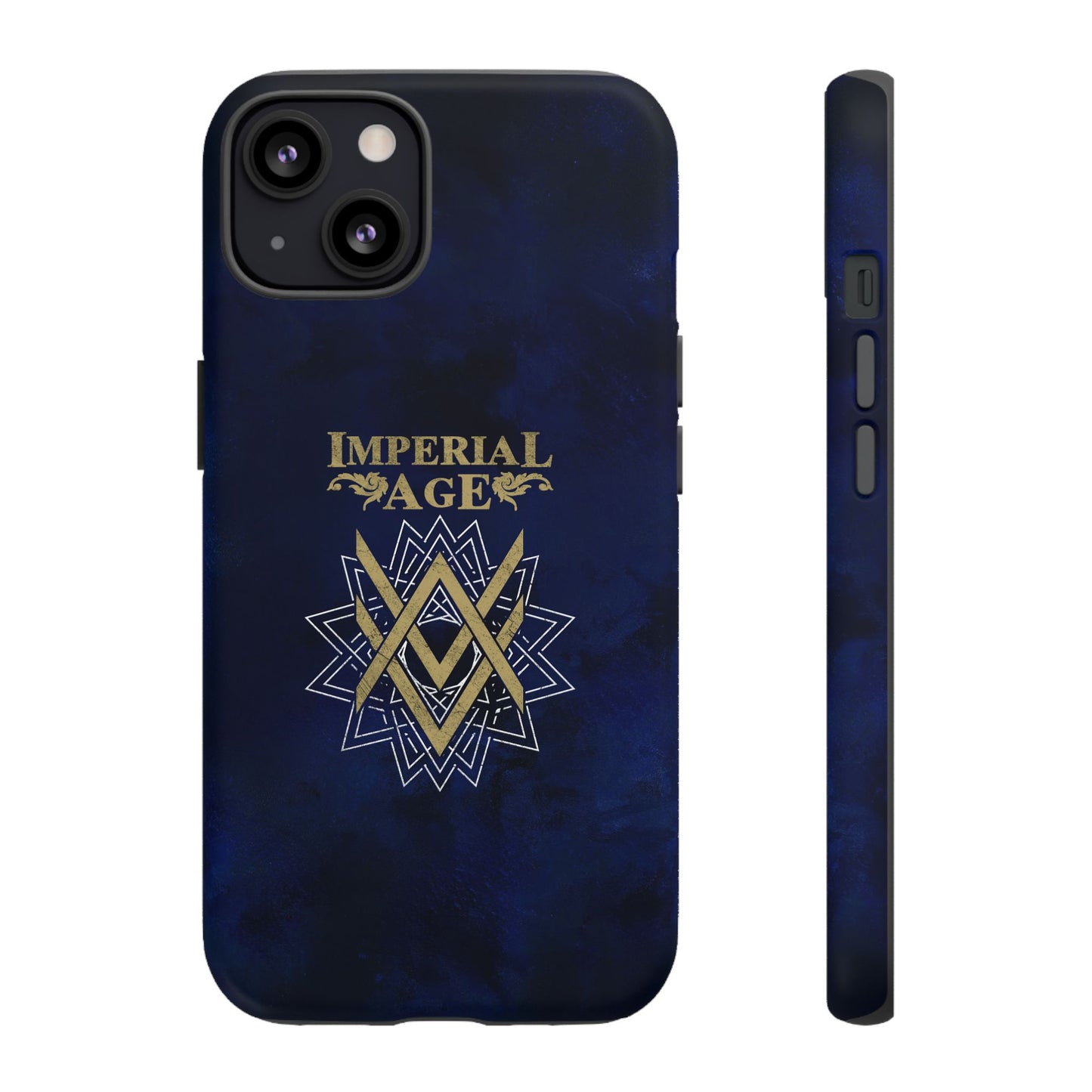 SUMMER COLLECTION - Tough iPhone Case Navy (Gold-White Print)