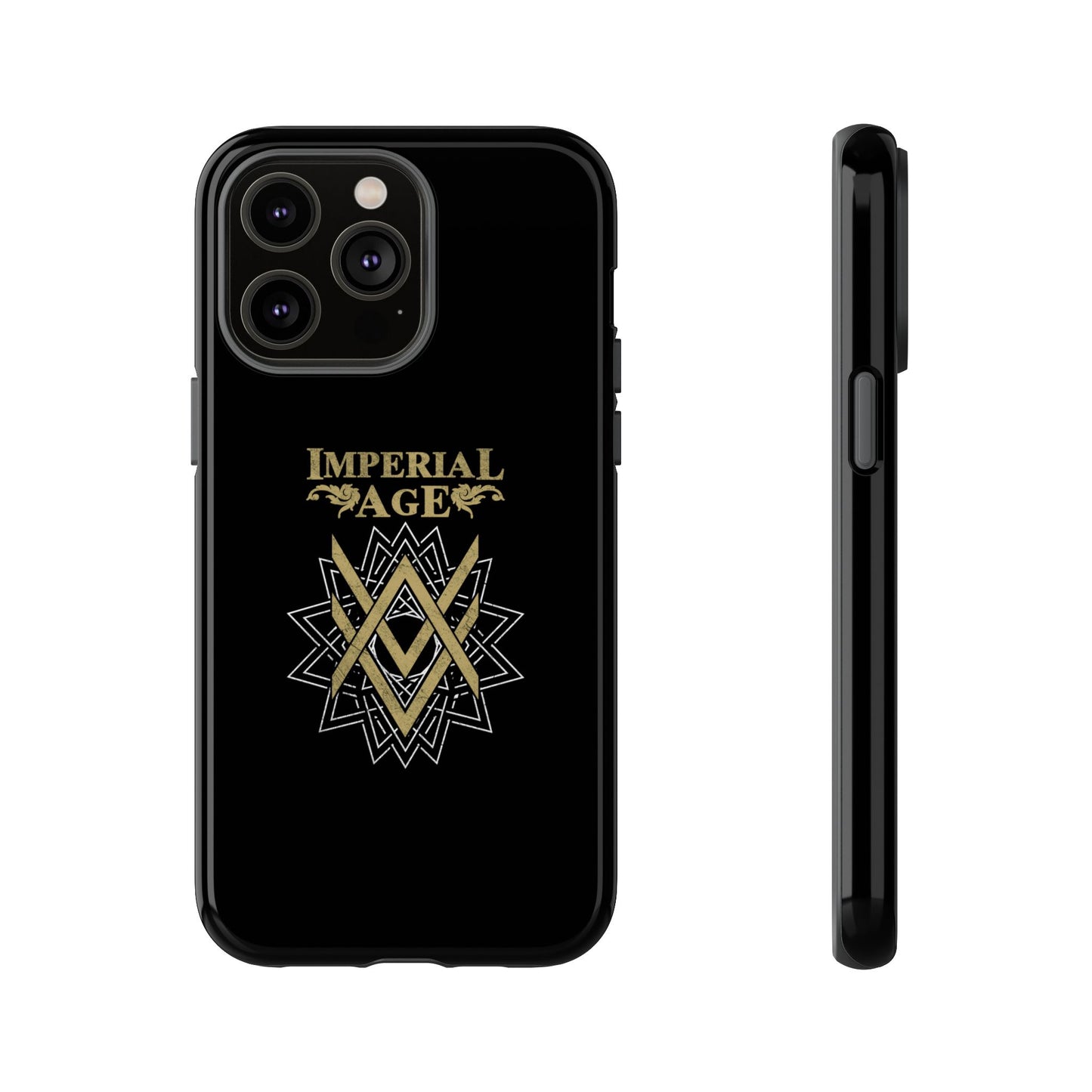 SUMMER COLLECTION - Tough iPhone Case Black (Gold-White Print)