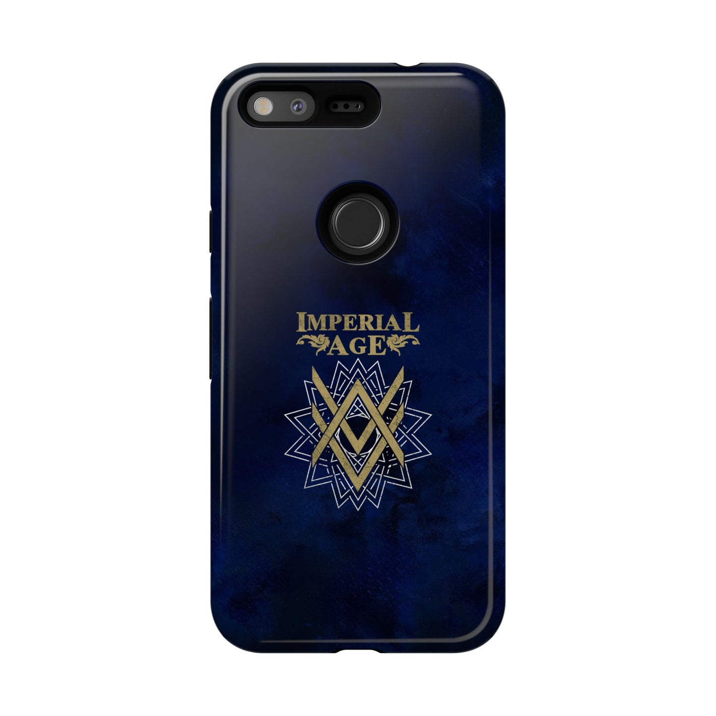 SUMMER COLLECTION - Tough Google Pixel Case Navy (Gold-White Print)