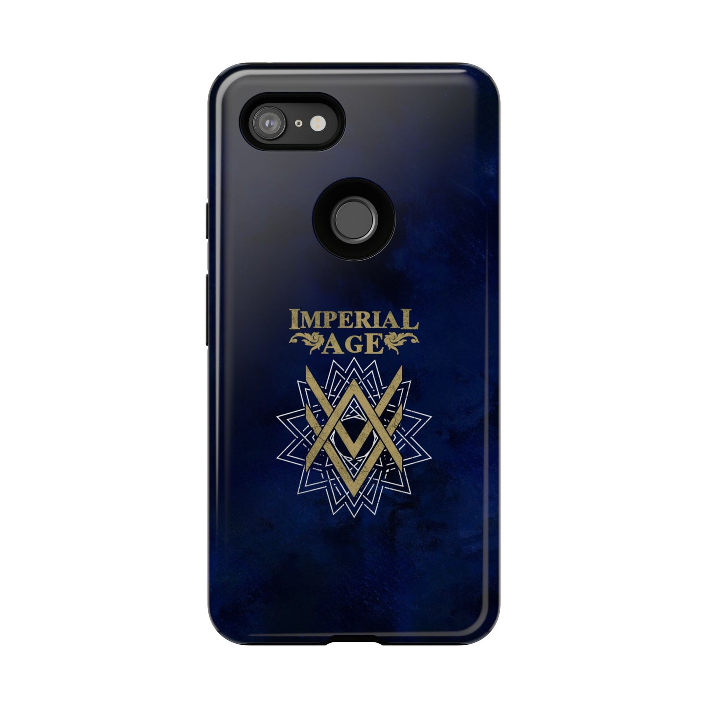SUMMER COLLECTION - Tough Google Pixel Case Navy (Gold-White Print)
