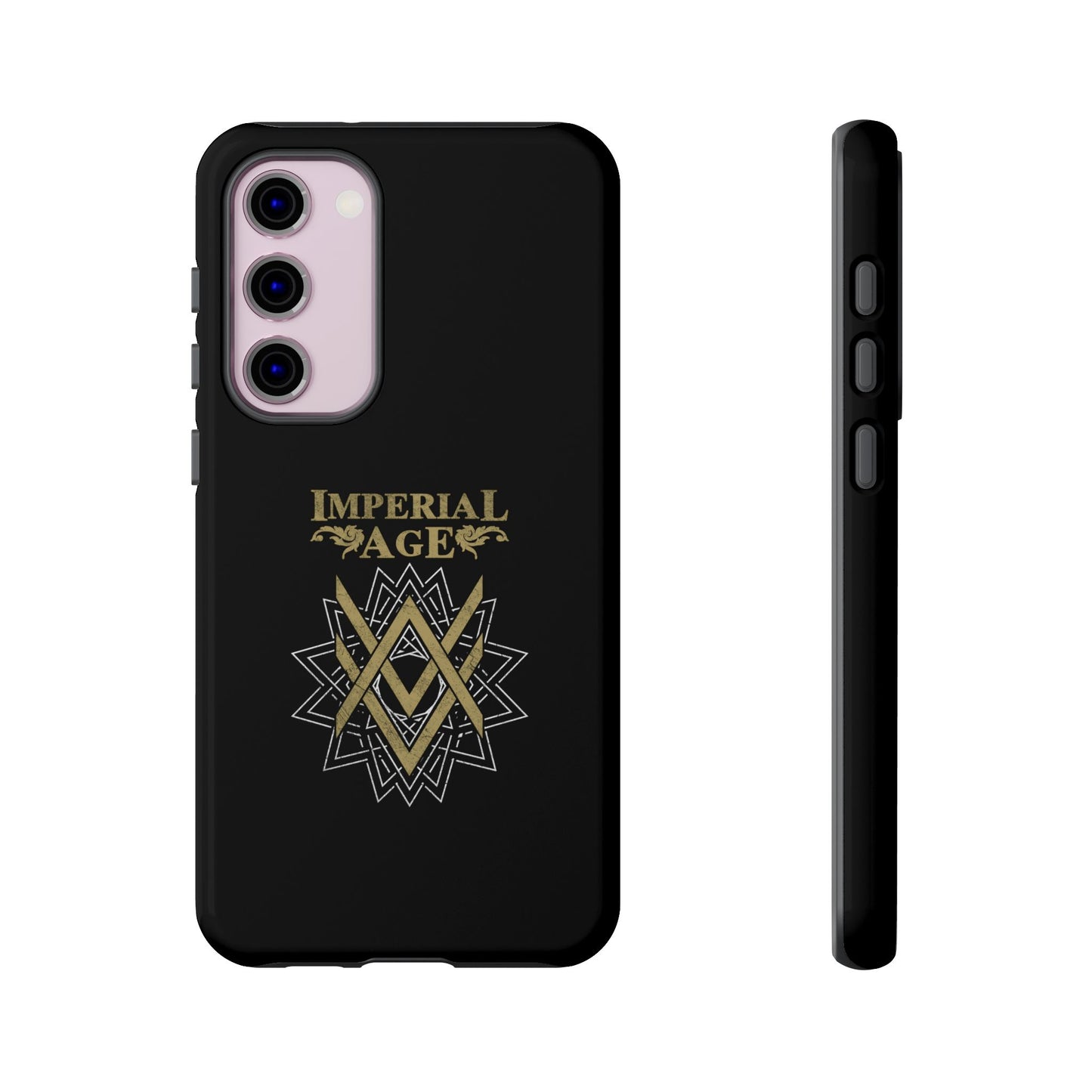 SUMMER COLLECTION - Tough Samsung Galaxy Case Black (Gold-White Print)