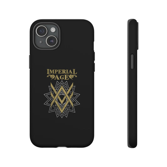 SUMMER COLLECTION - Tough iPhone Case Black (Gold-White Print)