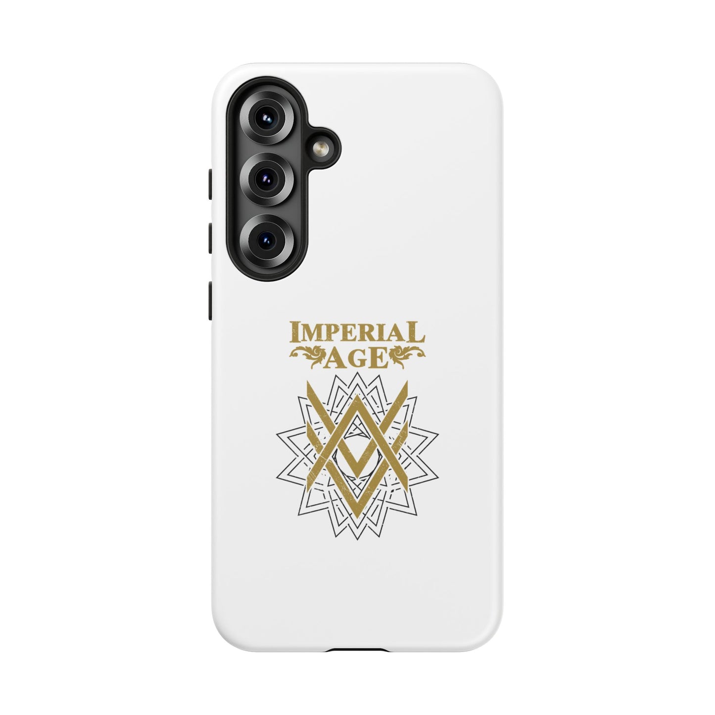 SUMMER COLLECTION - Tough Samsung Galaxy Case White (Gold-Black Print)