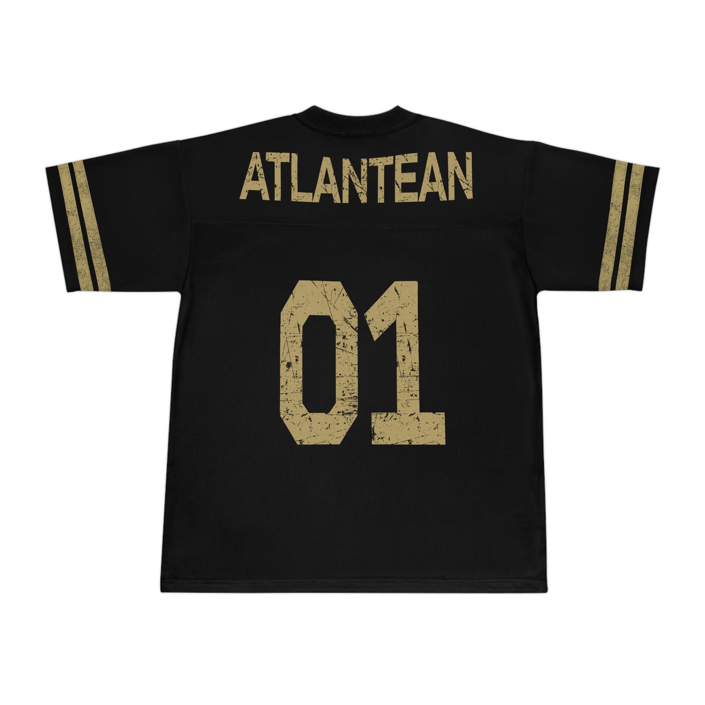 SUMMER COLLECTION - Black Football Jersey (Gold Print)