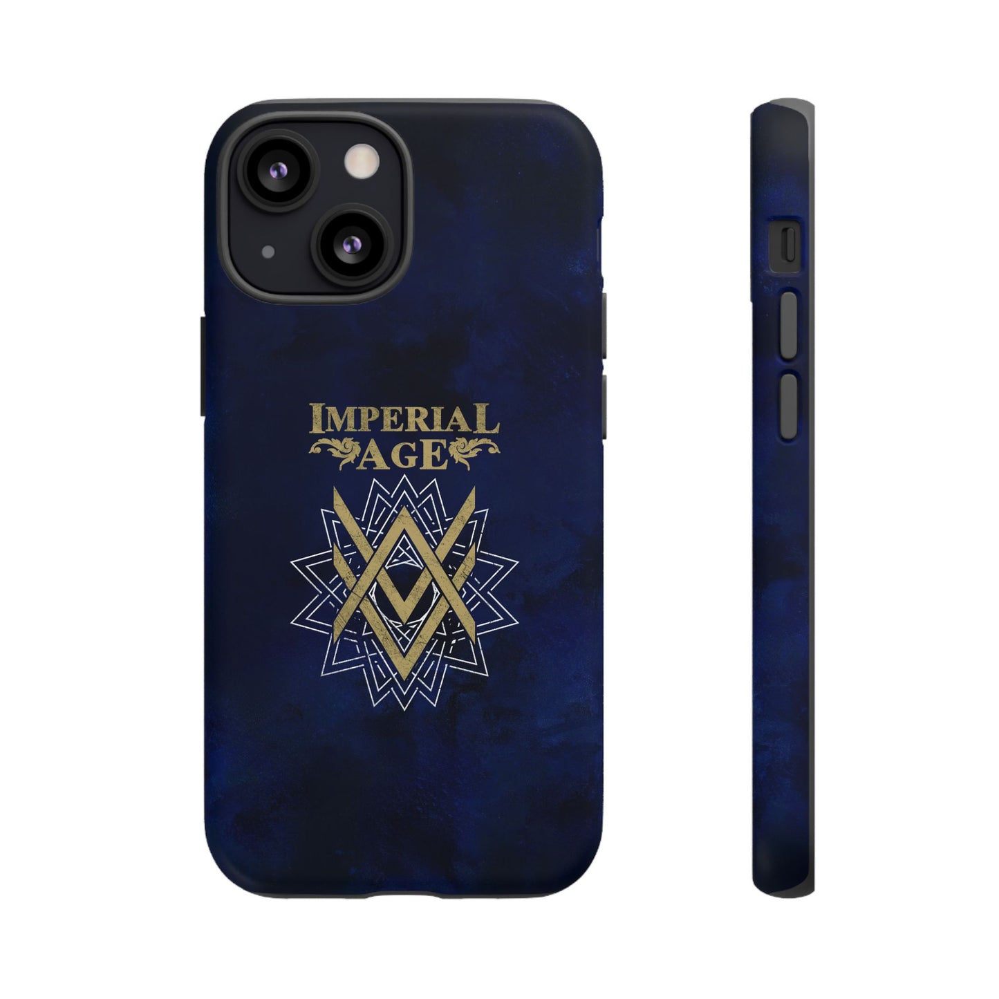 SUMMER COLLECTION - Tough iPhone Case Navy (Gold-White Print)