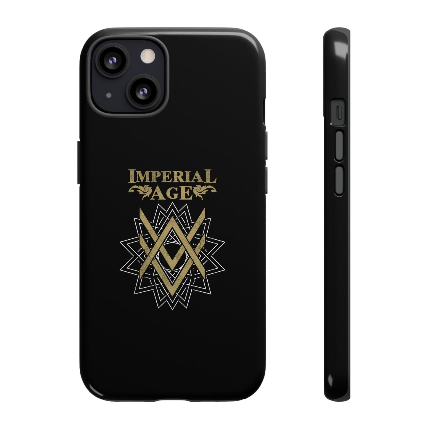 SUMMER COLLECTION - Tough iPhone Case Black (Gold-White Print)