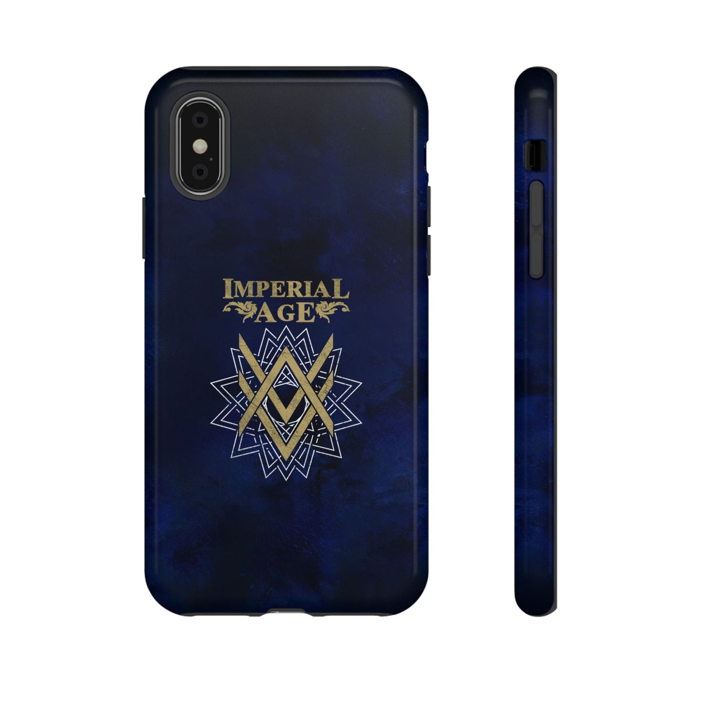 SUMMER COLLECTION - Tough iPhone Case Navy (Gold-White Print)