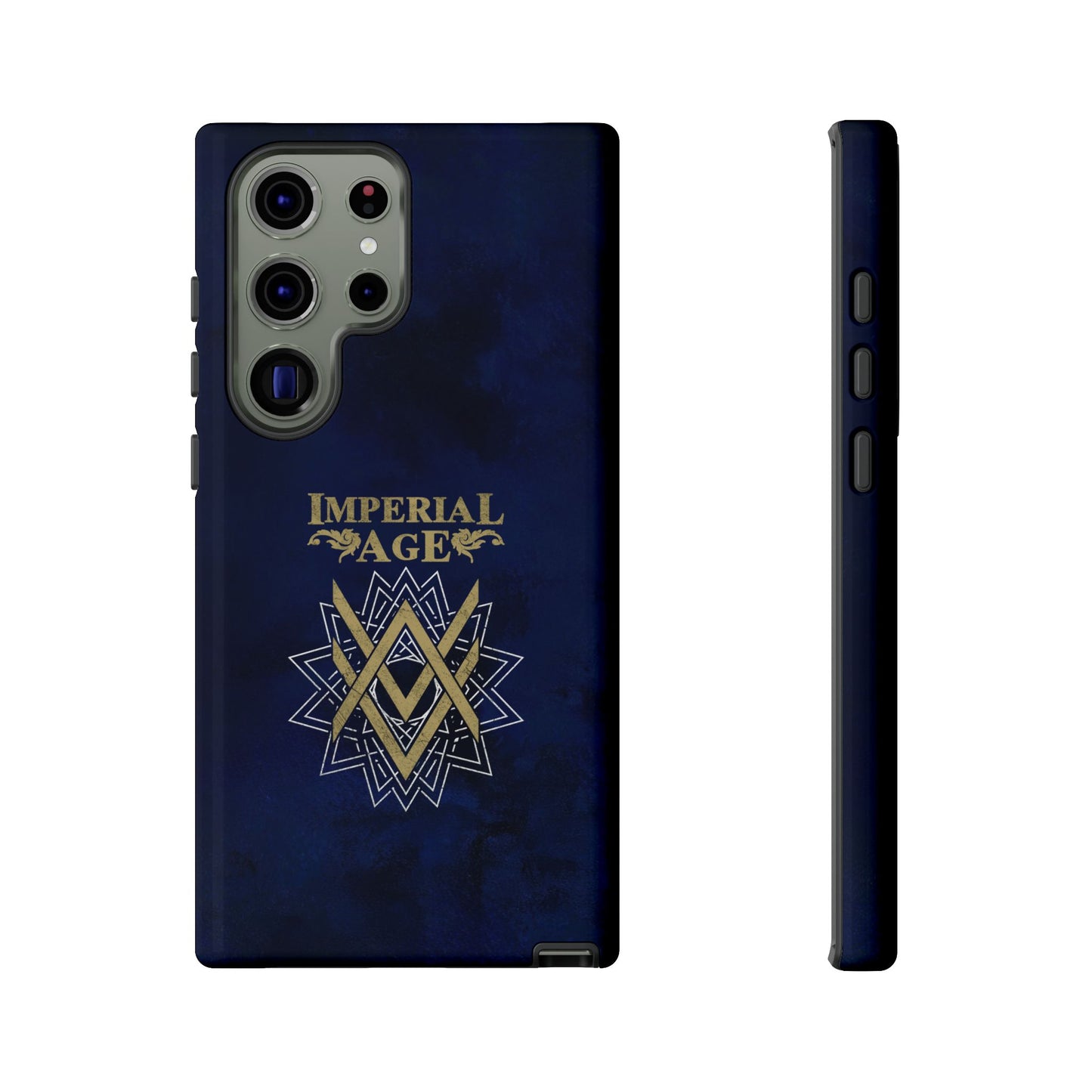 SUMMER COLLECTION - Tough Samsung Galaxy Case Navy (Gold-White Print)