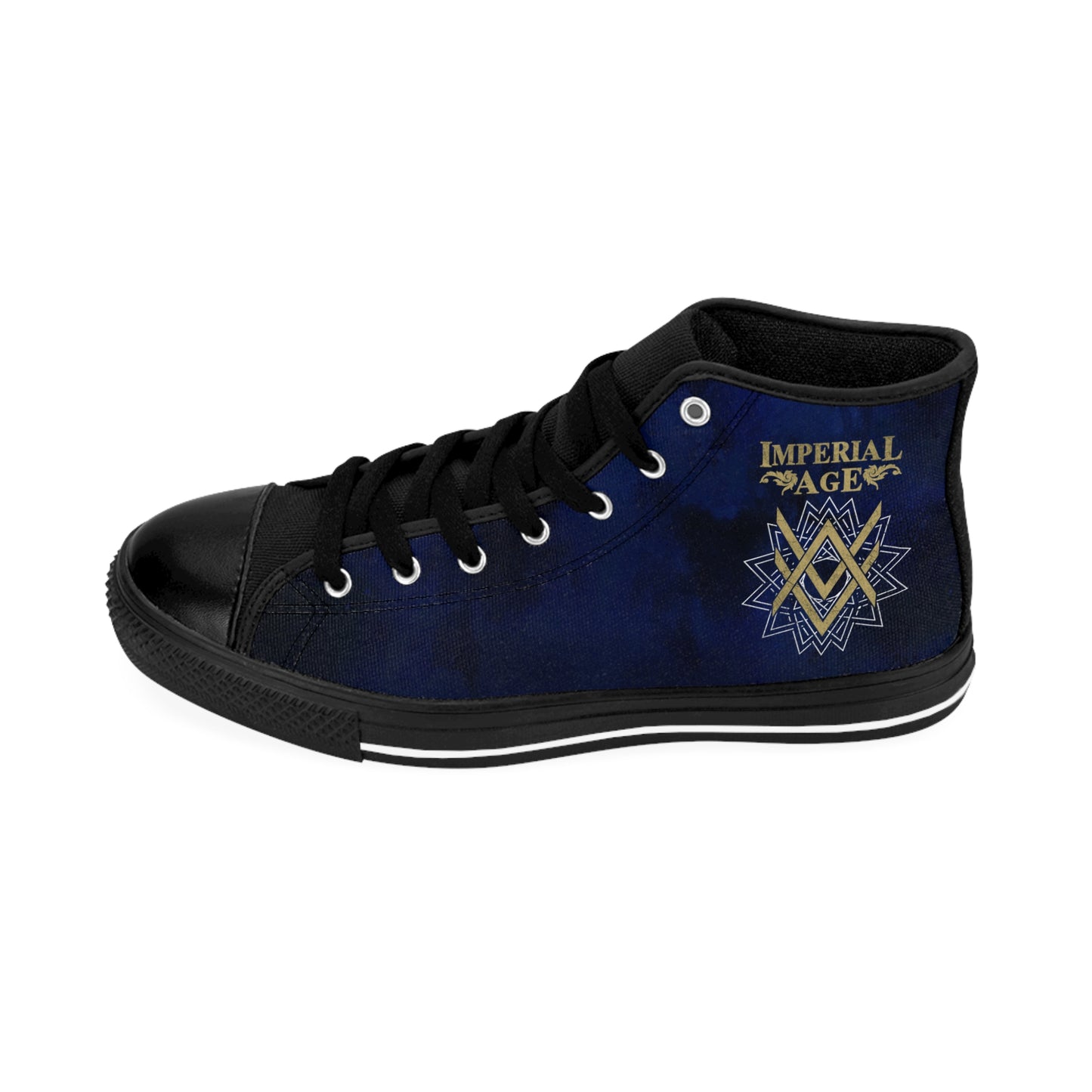 SUMMER COLLECTION - Women's Sneakers Navy (Gold-White Print)