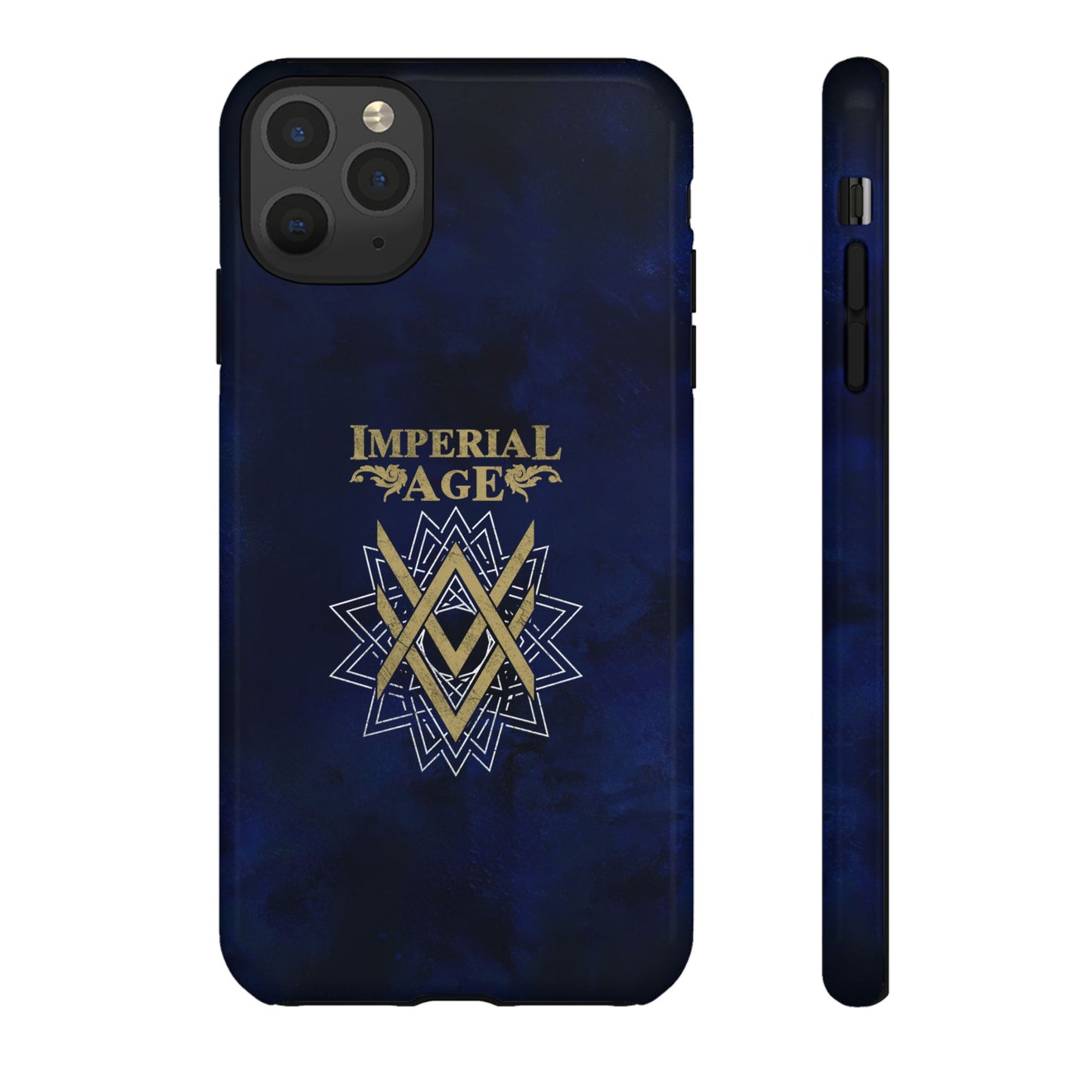 SUMMER COLLECTION - Tough iPhone Case Navy (Gold-White Print)