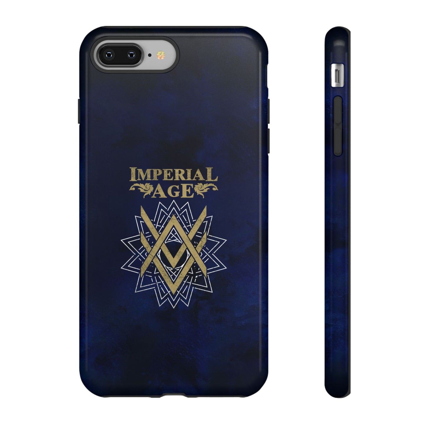 SUMMER COLLECTION - Tough iPhone Case Navy (Gold-White Print)
