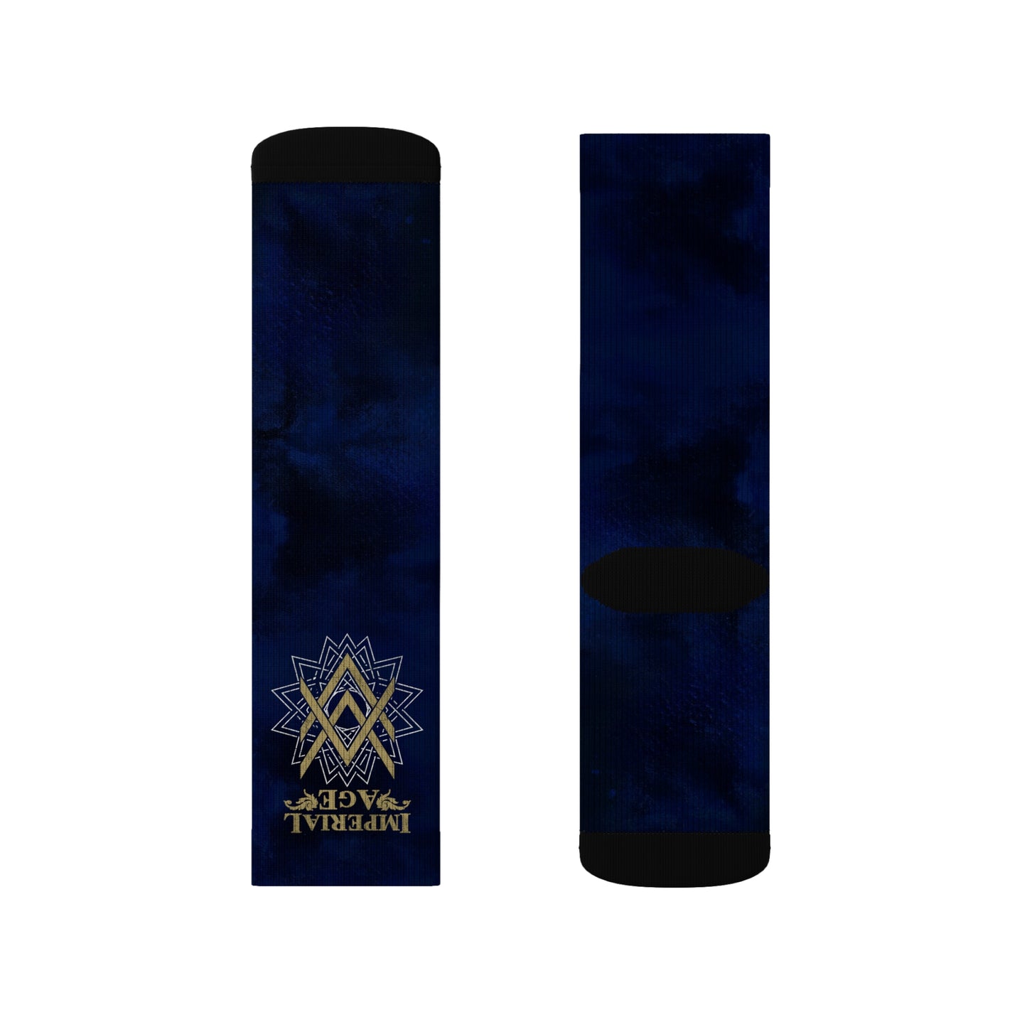 SUMMER COLLECTION - Navy Socks (Gold-White Print)