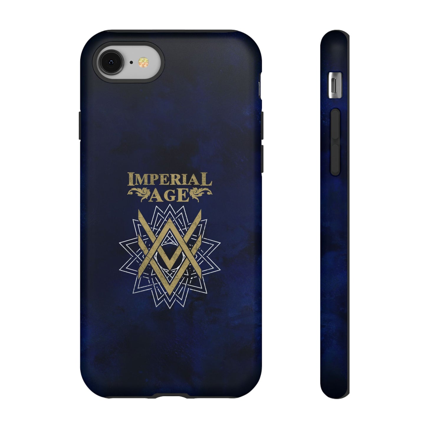 SUMMER COLLECTION - Tough iPhone Case Navy (Gold-White Print)