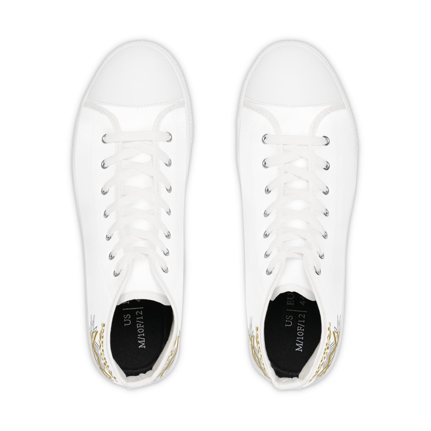 SUMMER COLLECTION - Men's Sneakers White (Gold-Black Print)