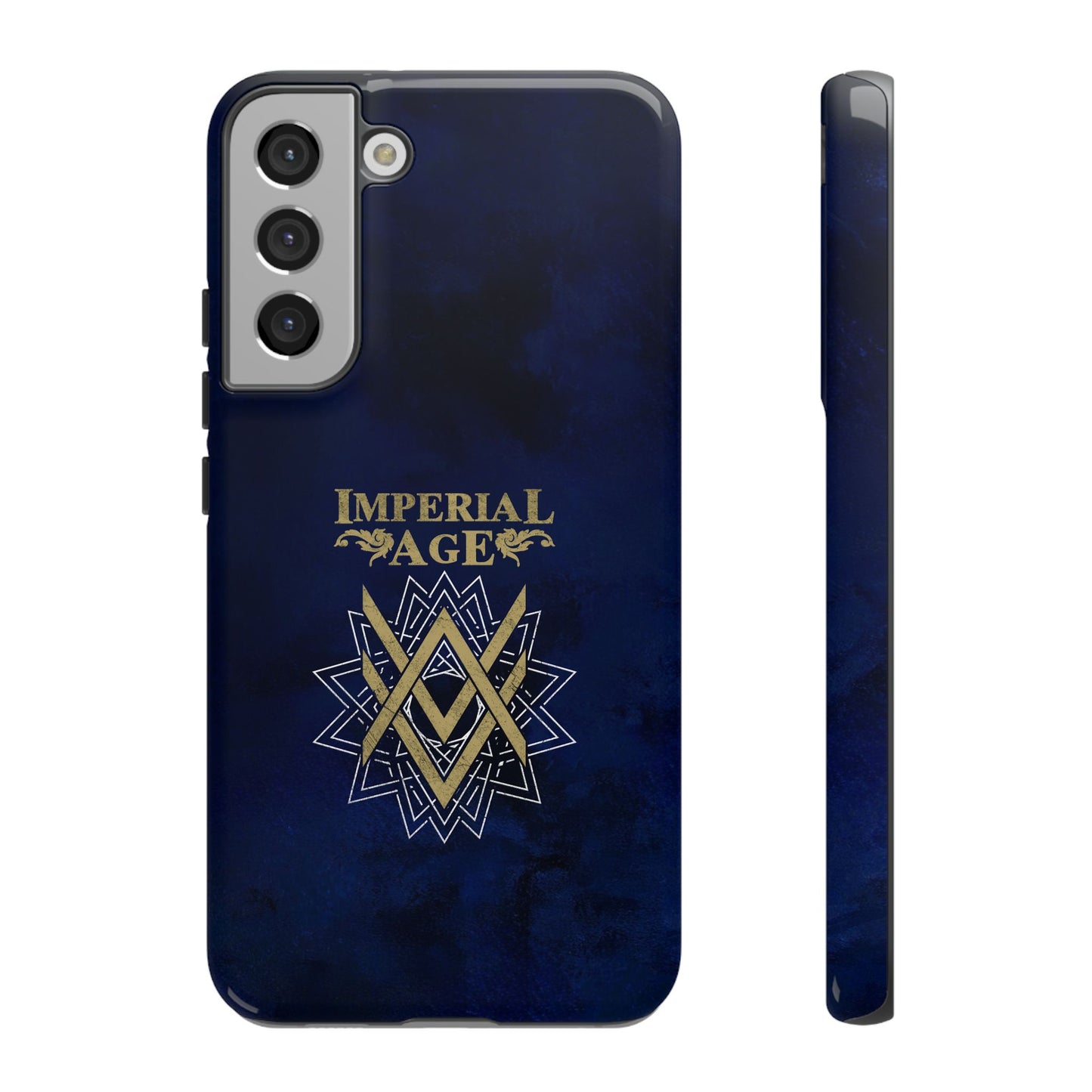 SUMMER COLLECTION - Tough Samsung Galaxy Case Navy (Gold-White Print)