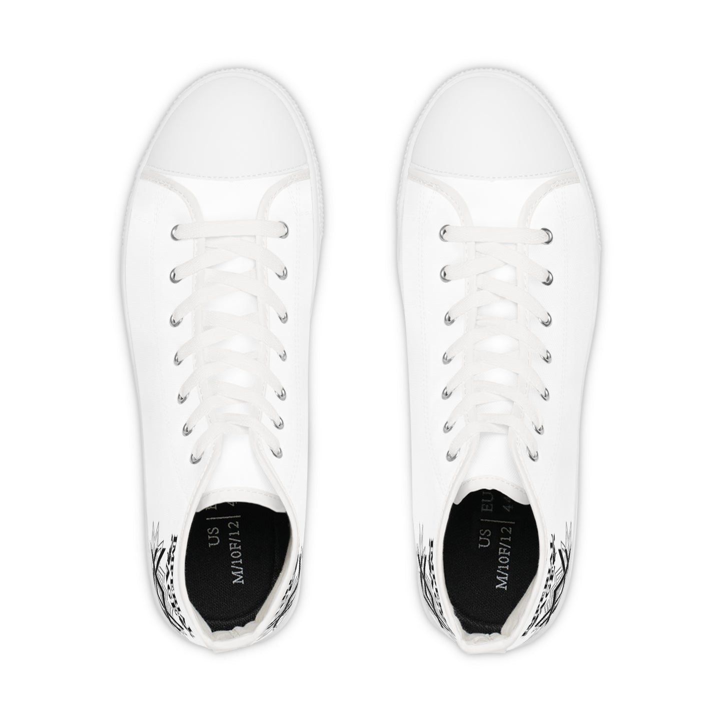SUMMER COLLECTION - Men's Sneakers White (Black Print)
