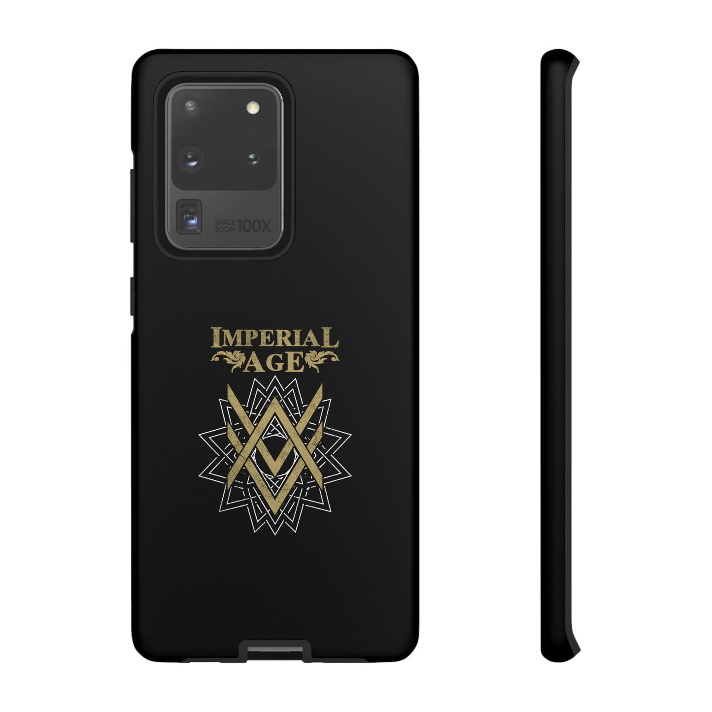 SUMMER COLLECTION - Tough Samsung Galaxy Case Black (Gold-White Print)