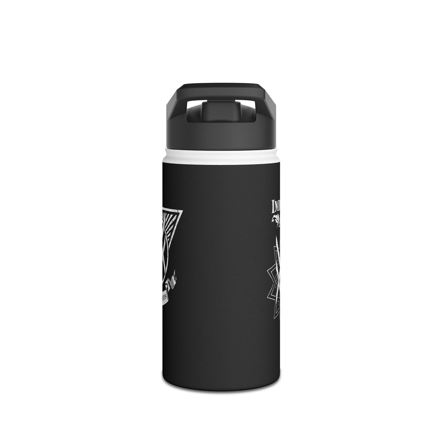 SUMMER COLLECTION - Steel Water Bottle Black (White Print)