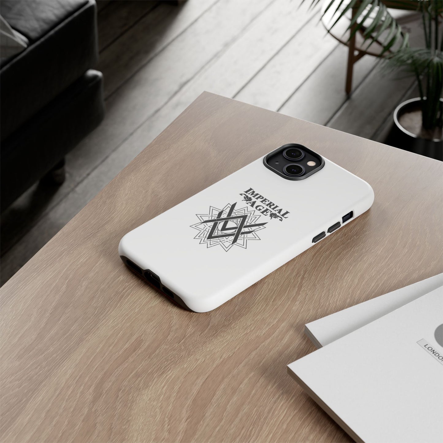 SUMMER COLLECTION - Tough iPhone Case White (Black Print)