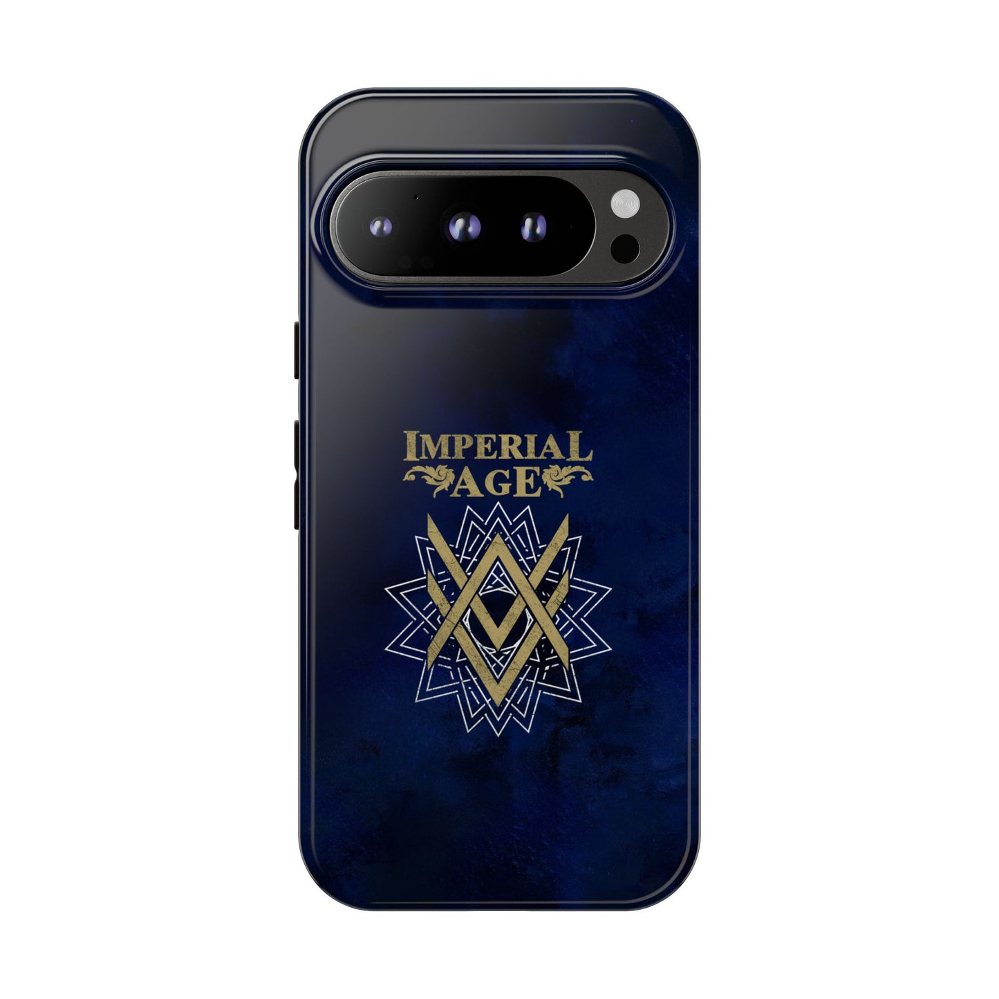 SUMMER COLLECTION - Tough Google Pixel Case Navy (Gold-White Print)