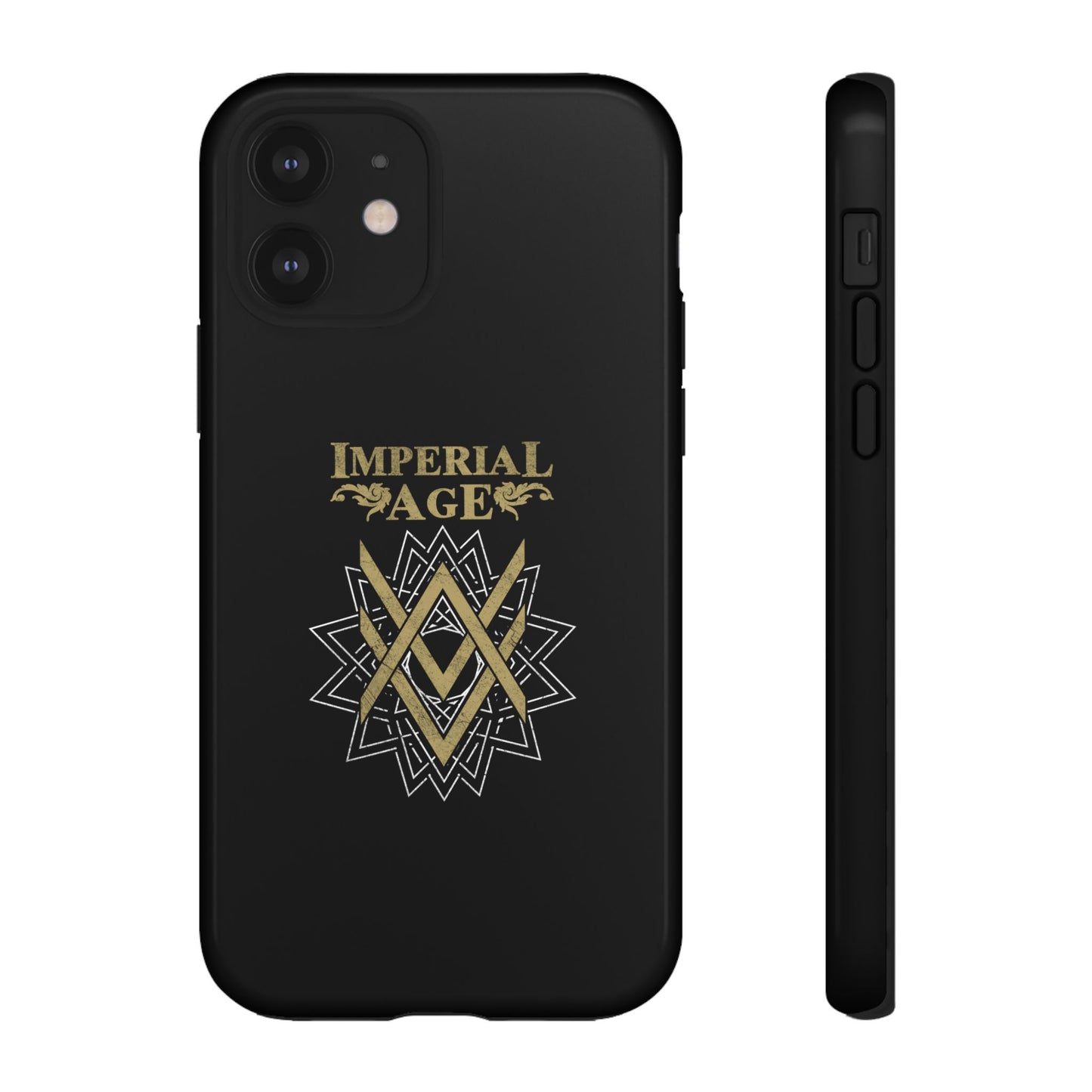 SUMMER COLLECTION - Tough iPhone Case Black (Gold-White Print)