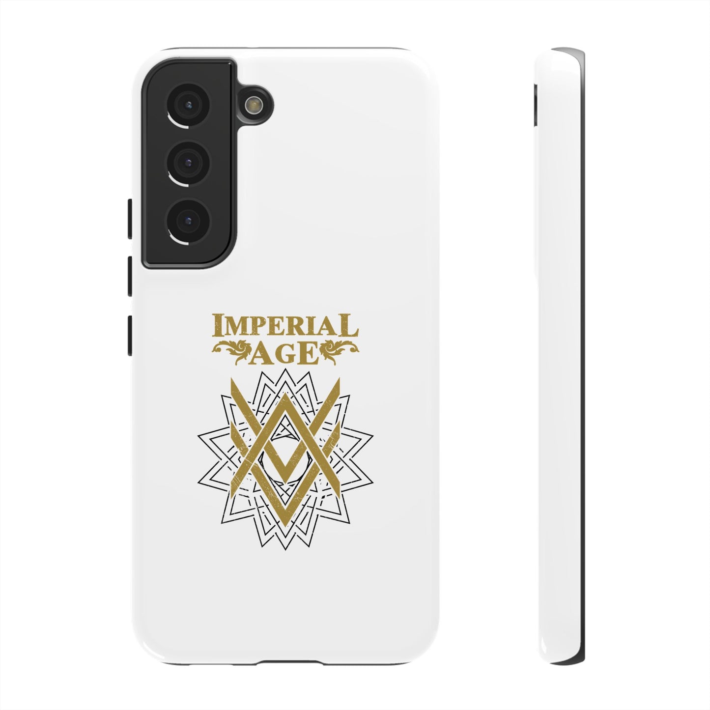 SUMMER COLLECTION - Tough Samsung Galaxy Case White (Gold-Black Print)
