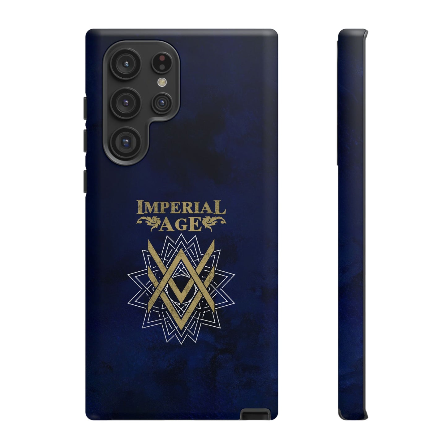 SUMMER COLLECTION - Tough Samsung Galaxy Case Navy (Gold-White Print)