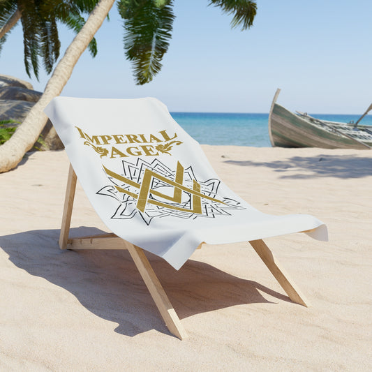 SUMMER COLLECTION - Beach Towel White (Gold-Black Print)