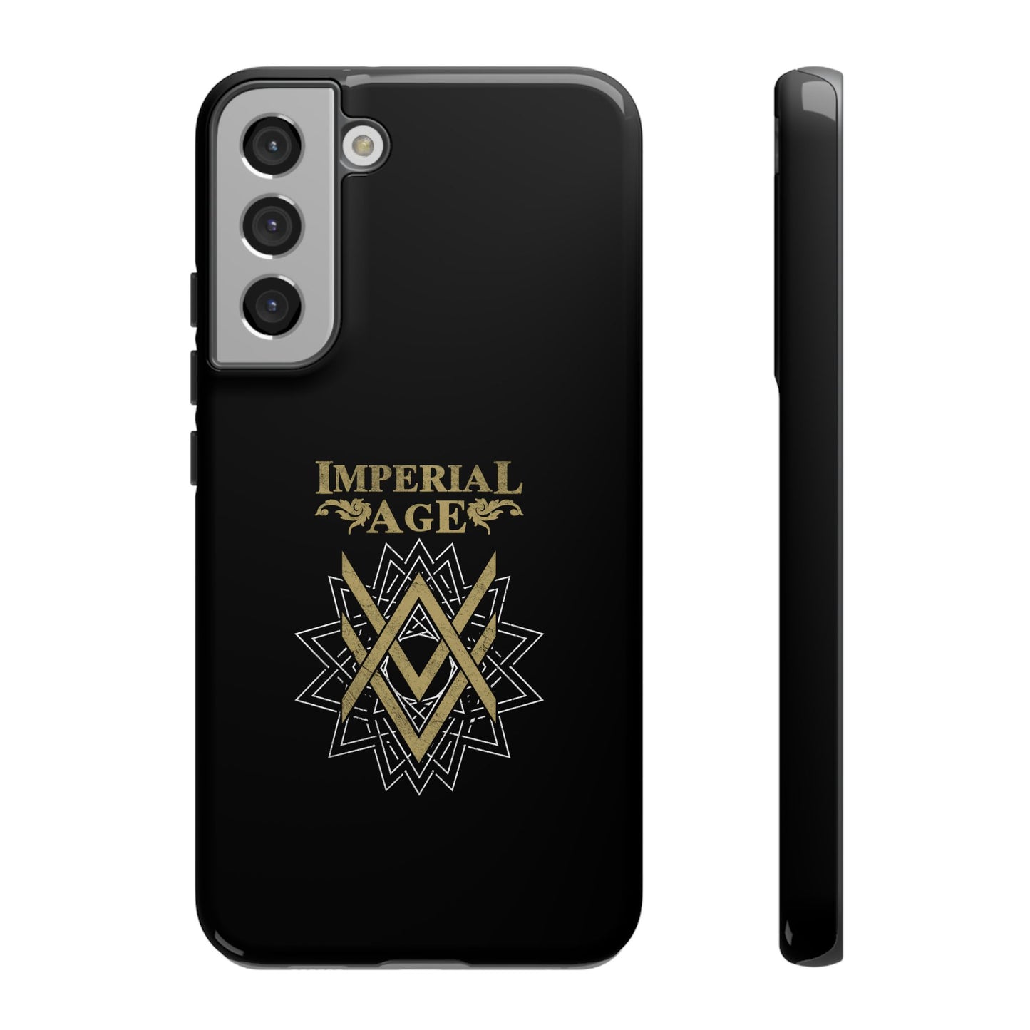 SUMMER COLLECTION - Tough Samsung Galaxy Case Black (Gold-White Print)