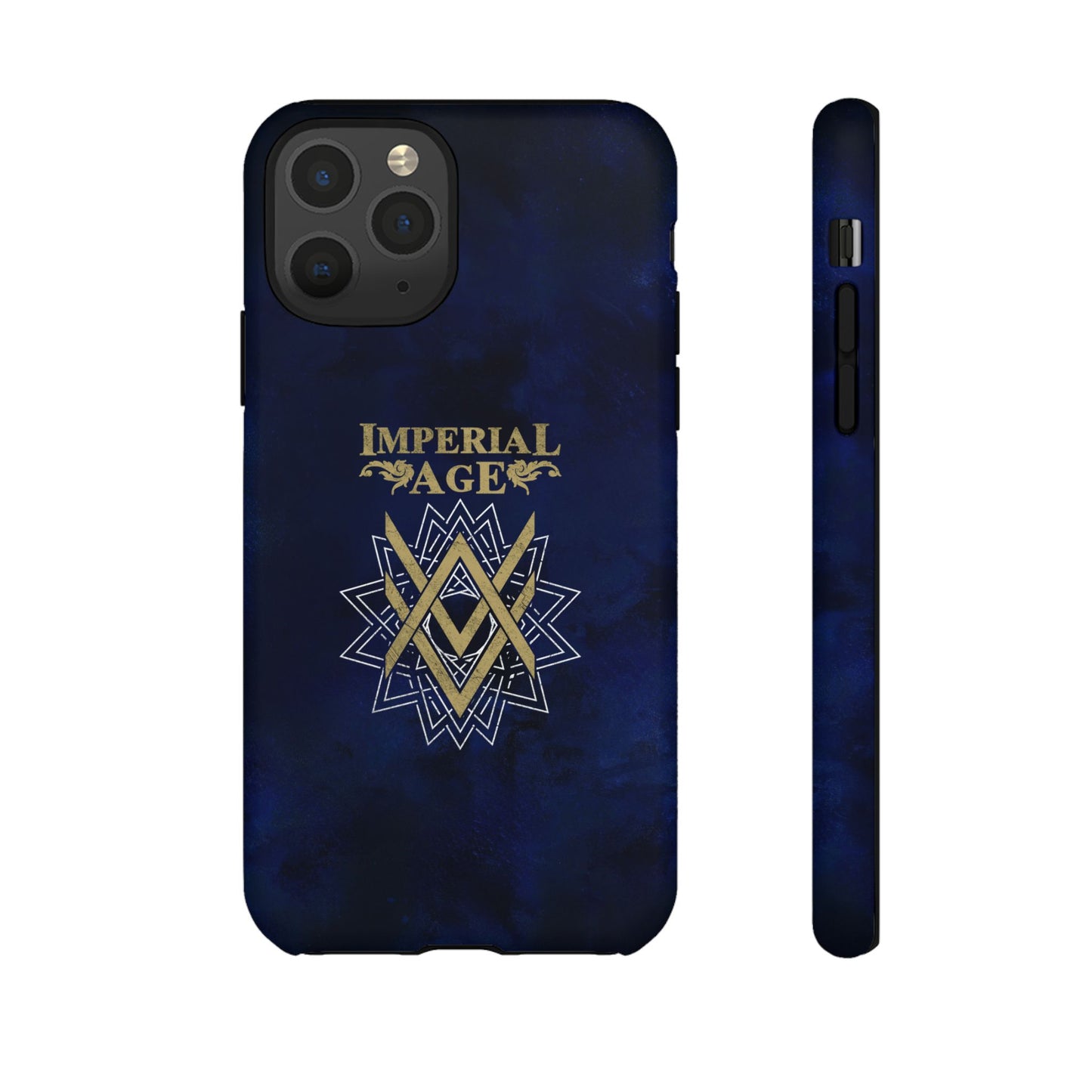 SUMMER COLLECTION - Tough iPhone Case Navy (Gold-White Print)