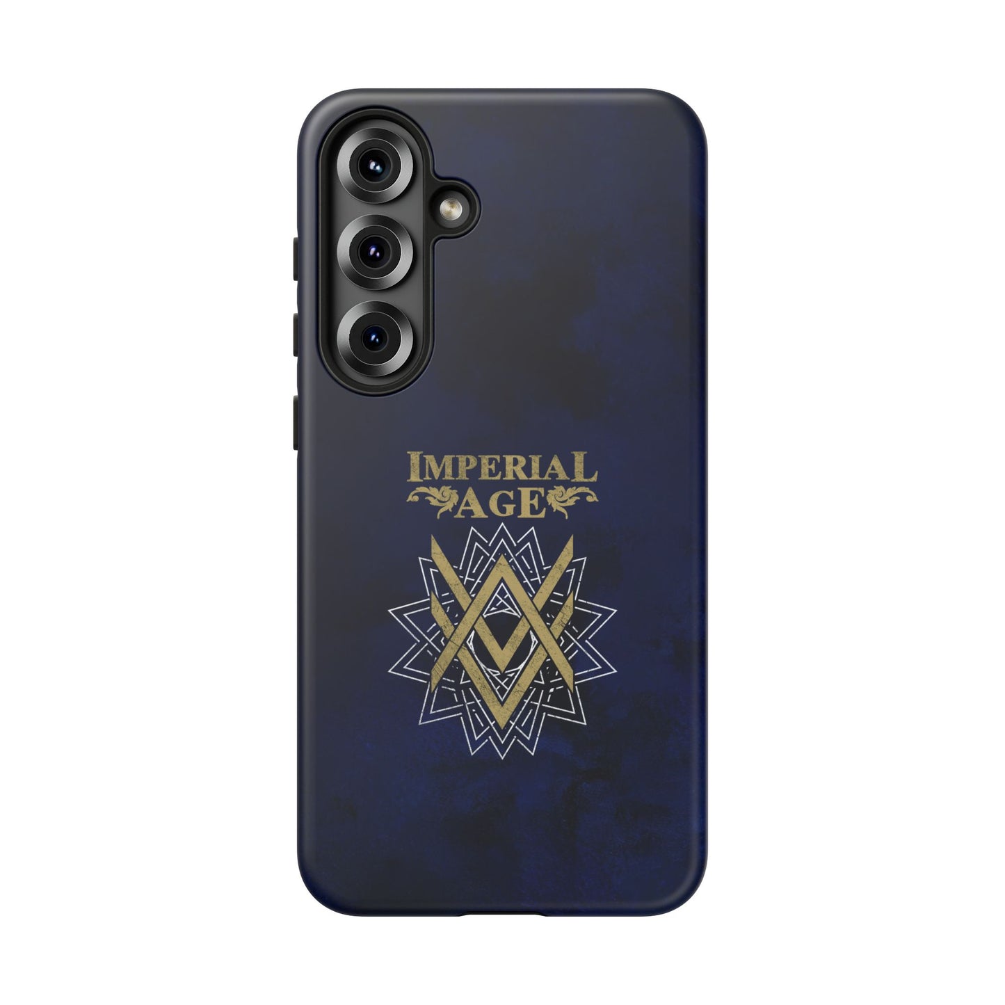 SUMMER COLLECTION - Tough Samsung Galaxy Case Navy (Gold-White Print)