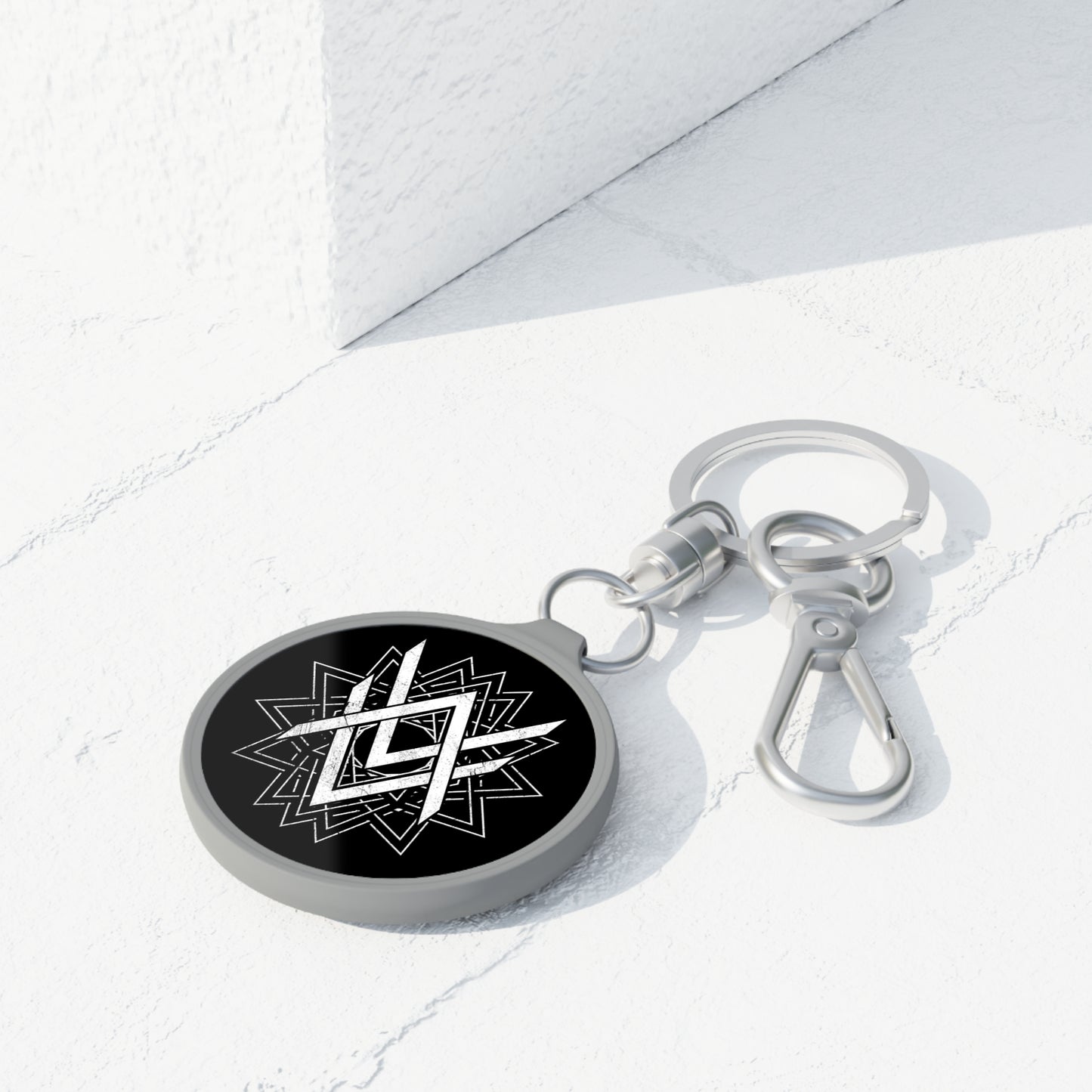 SUMMER COLLECTION - Keyring Tag Black (White Print)